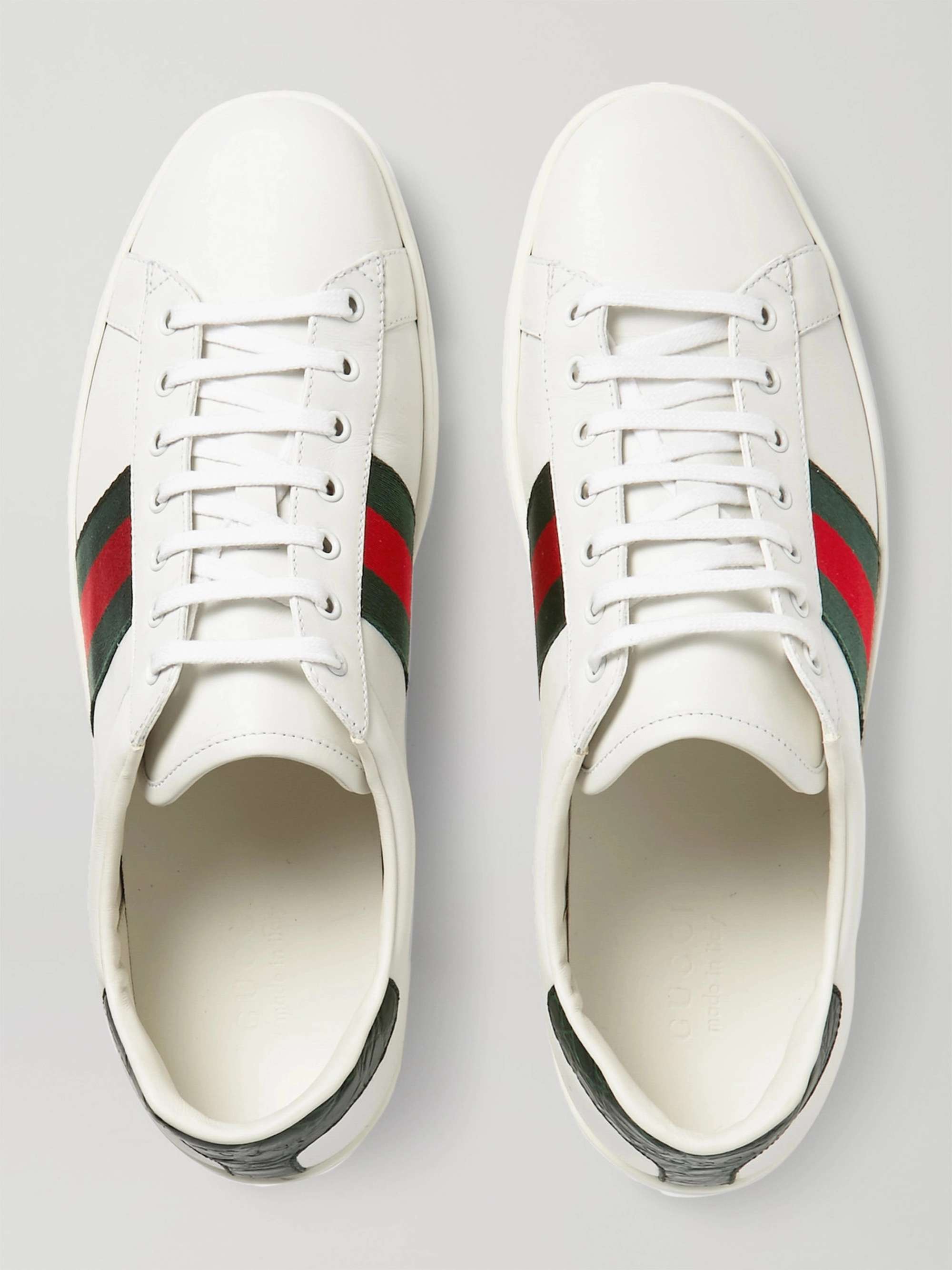 sikring Ekstraordinær Ged GUCCI Ace Crocodile-Trimmed Leather Sneakers | MR PORTER