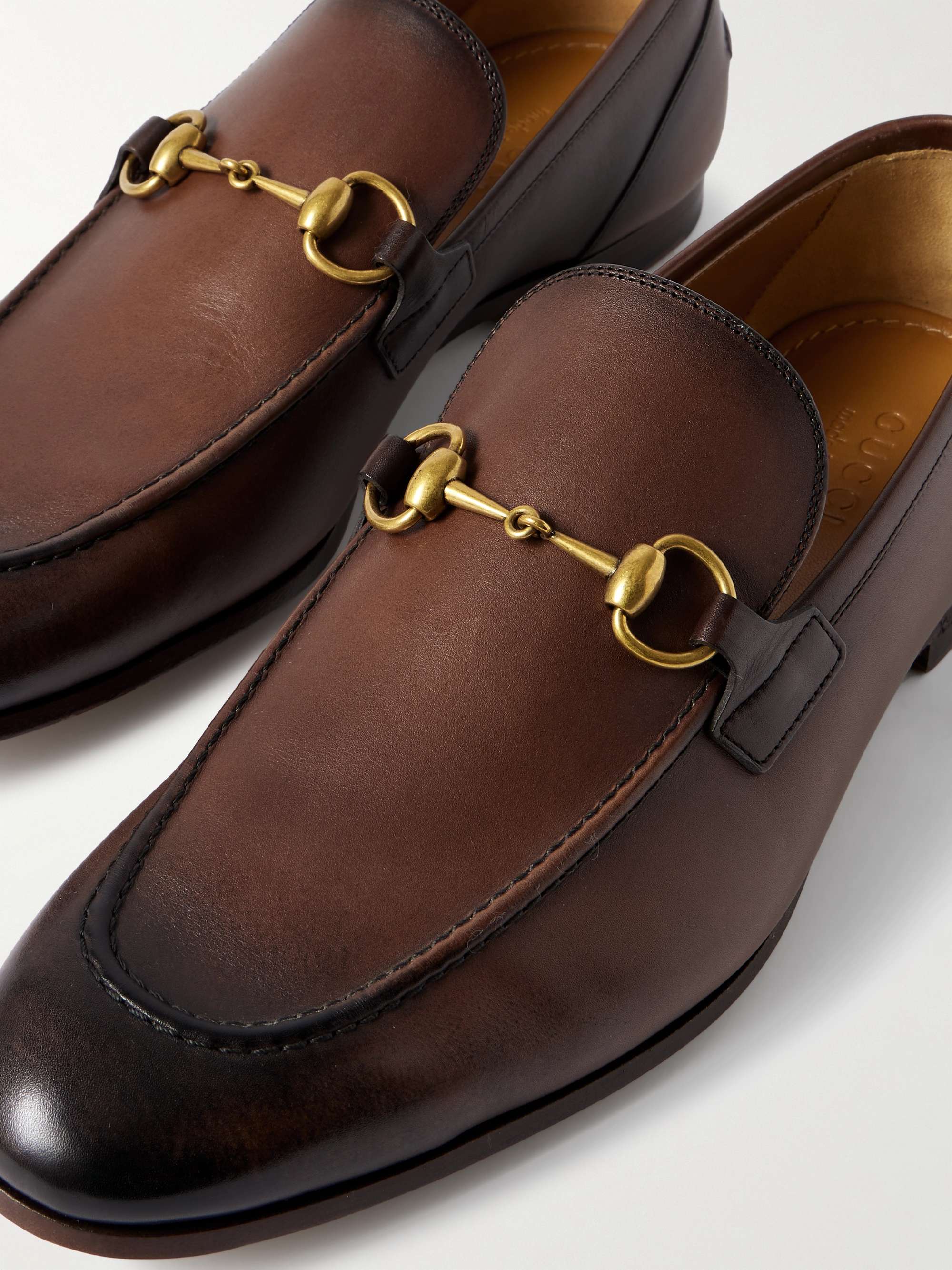 GUCCI Jordaan Horsebit Leather Loafers