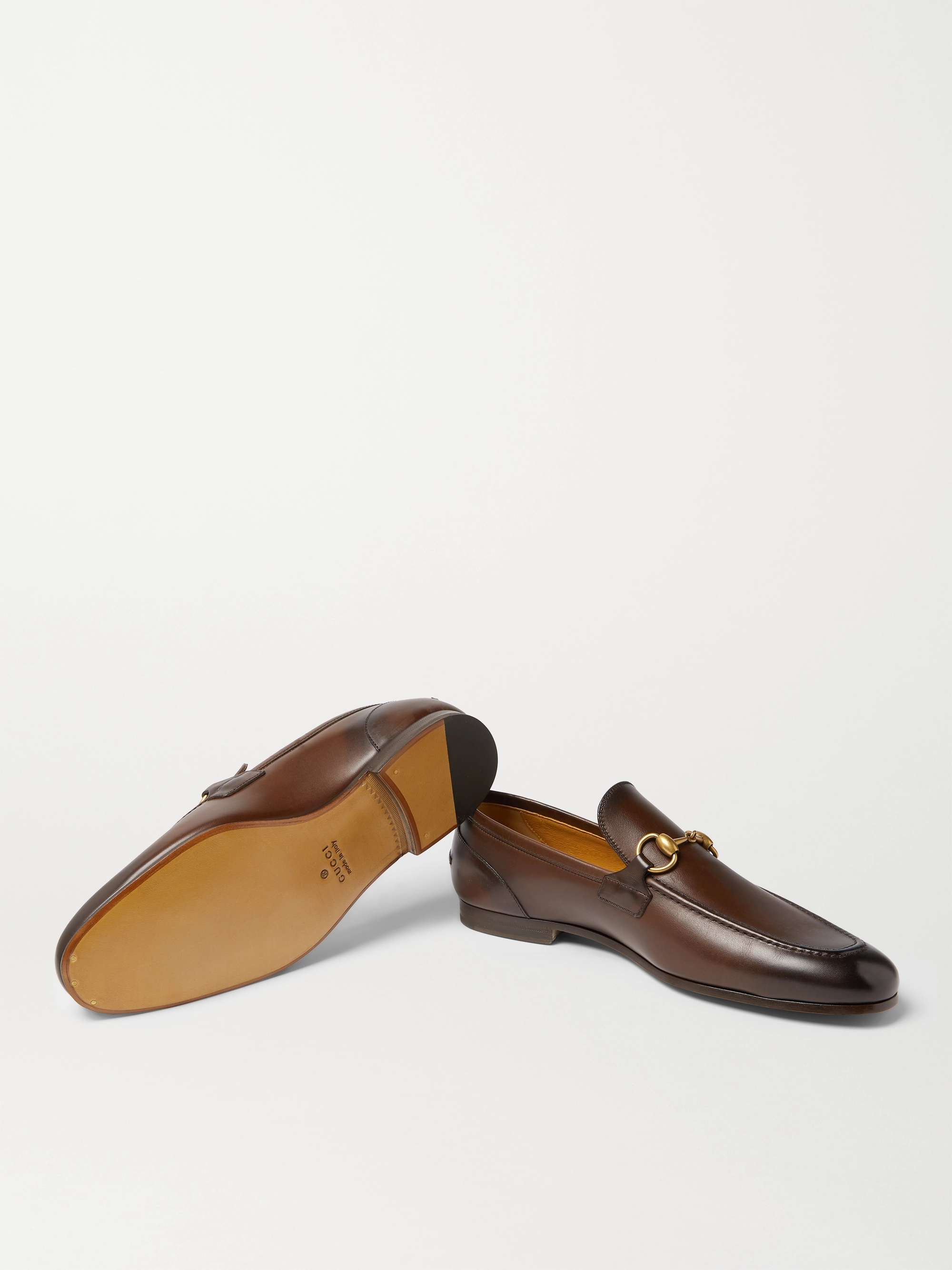 GUCCI Jordaan Horsebit Leather Loafers