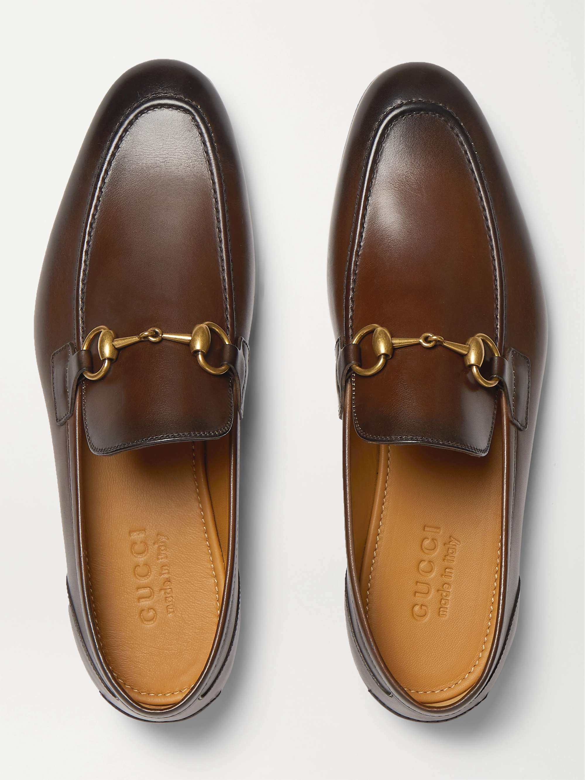 Jordaan Horsebit Burnished-Leather Loafers | MR PORTER