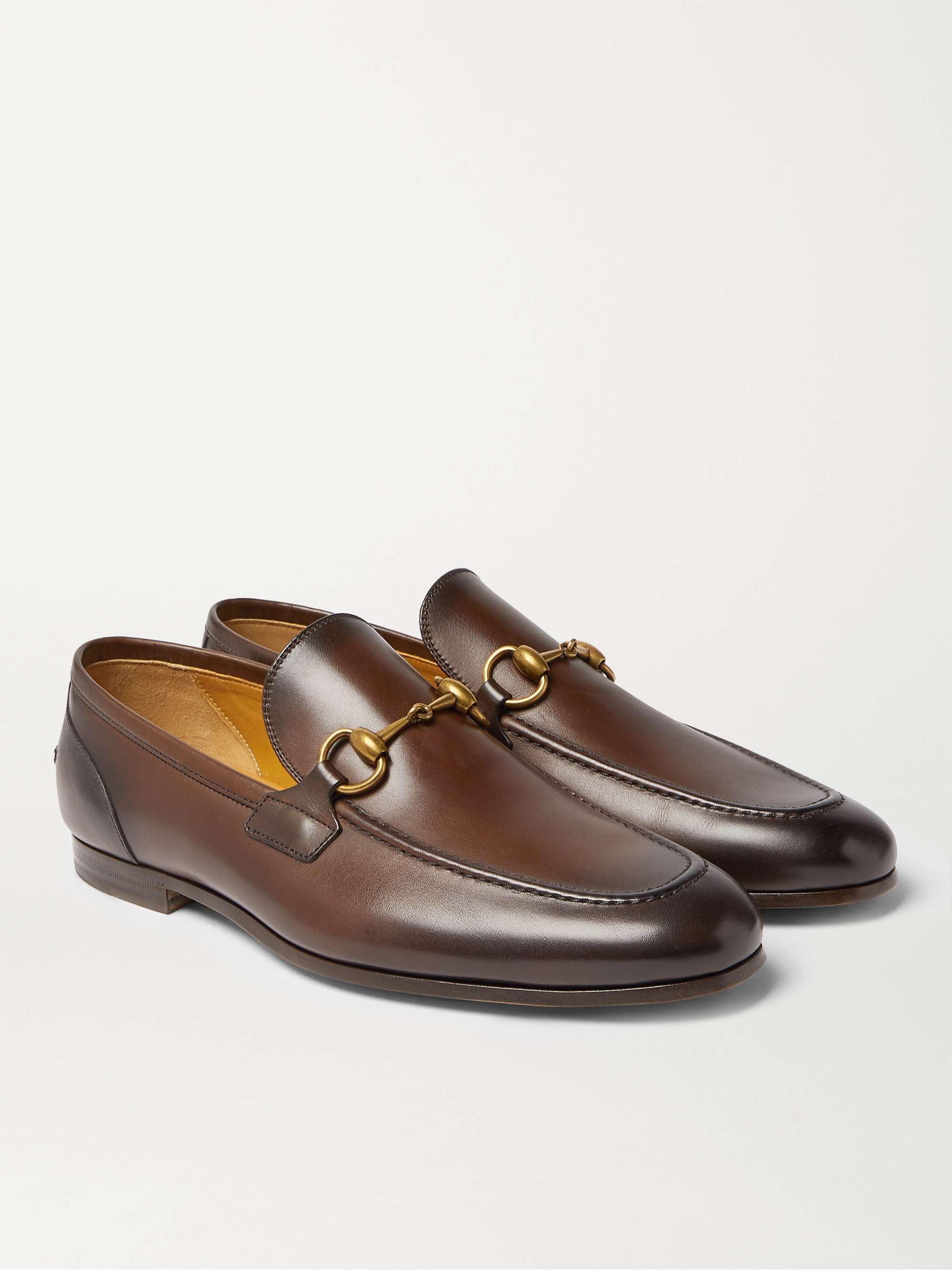 GUCCI Jordaan Horsebit Leather Loafers