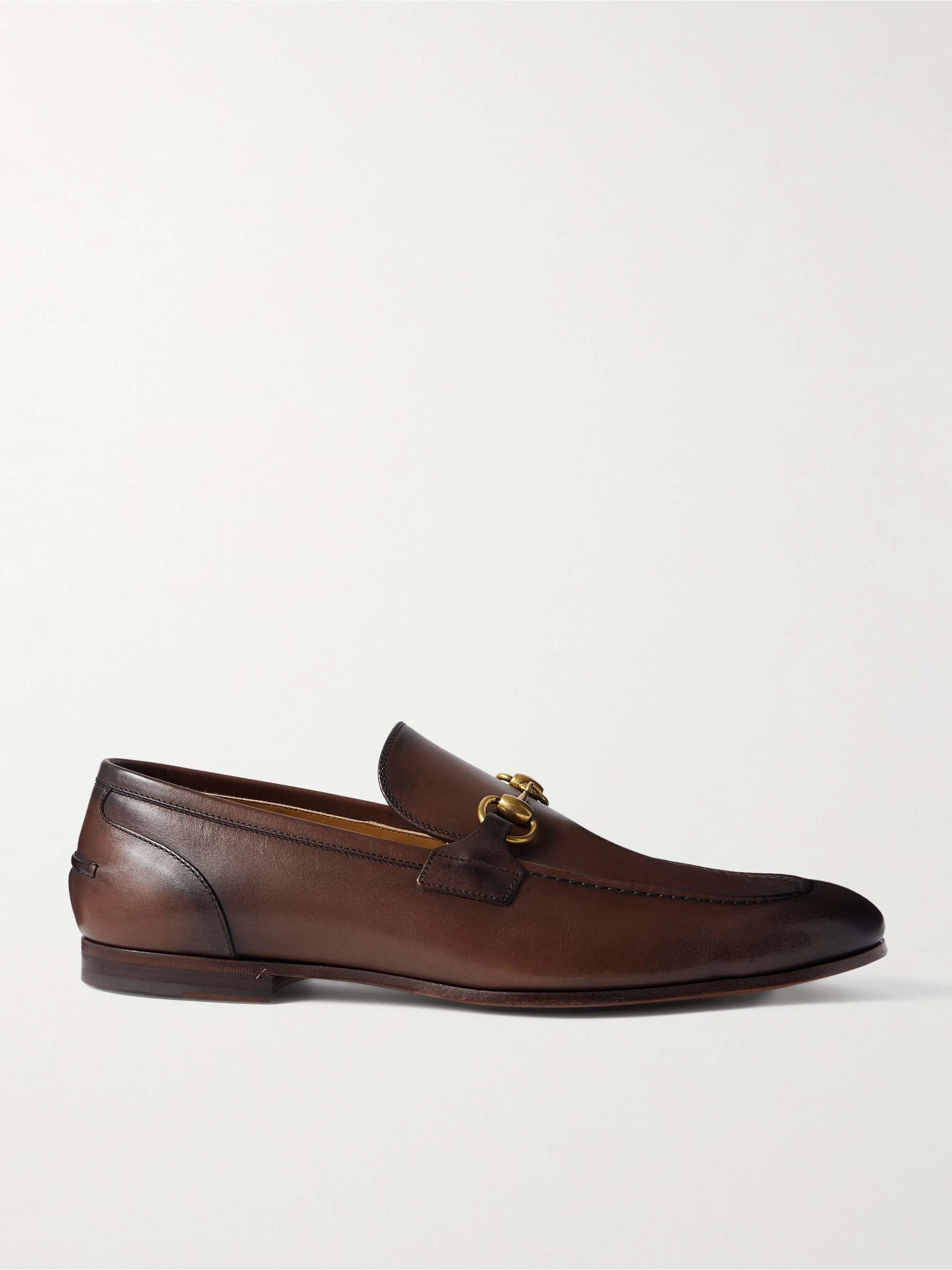 Brown Leather Gucci Jordaan Loafer