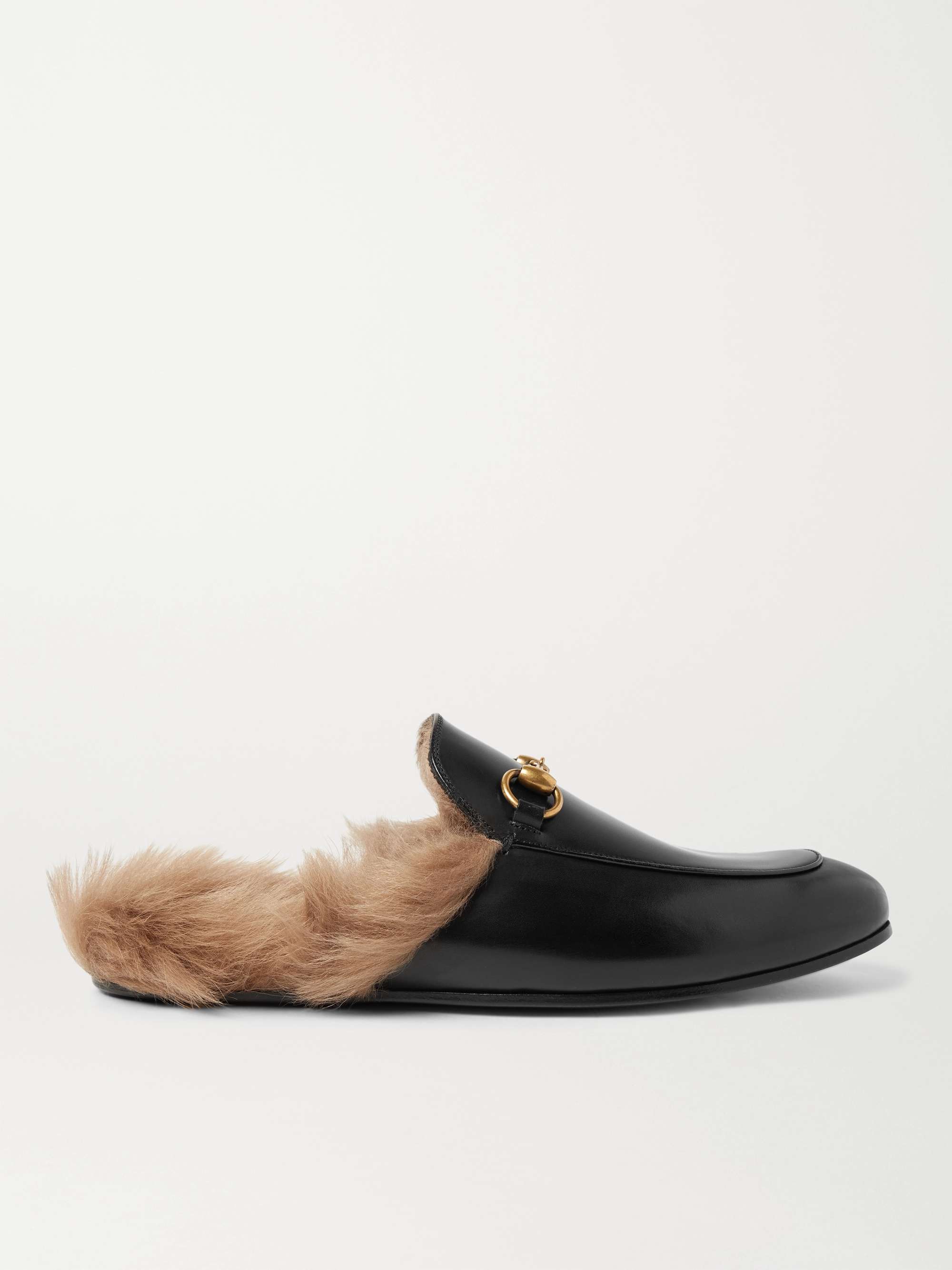 GUCCI Princetown Horsebit Shearling-Lined Backless Loafers Men | MR PORTER