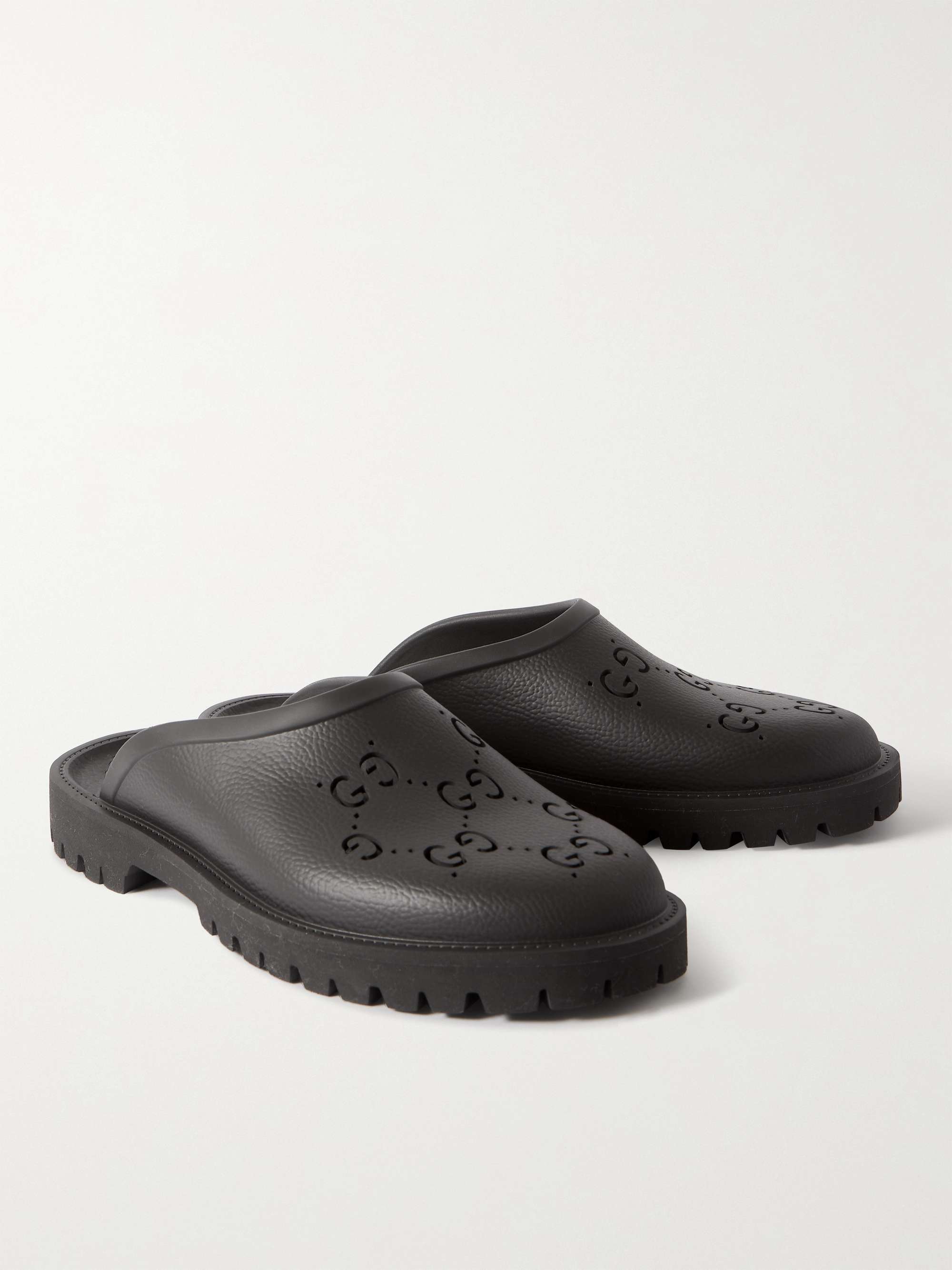 GUCCI Logo-Perforated Rubber Clogs