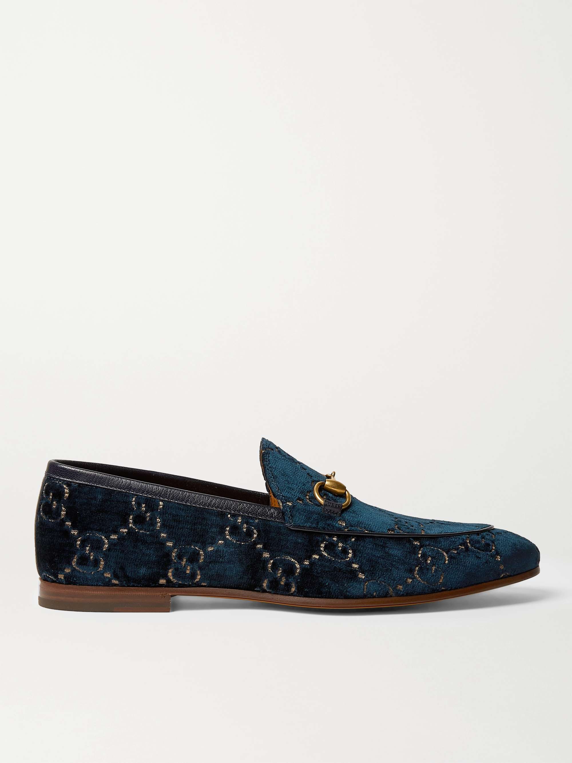 Gucci Men's New Jordaan Horsebit Velvet Loafers