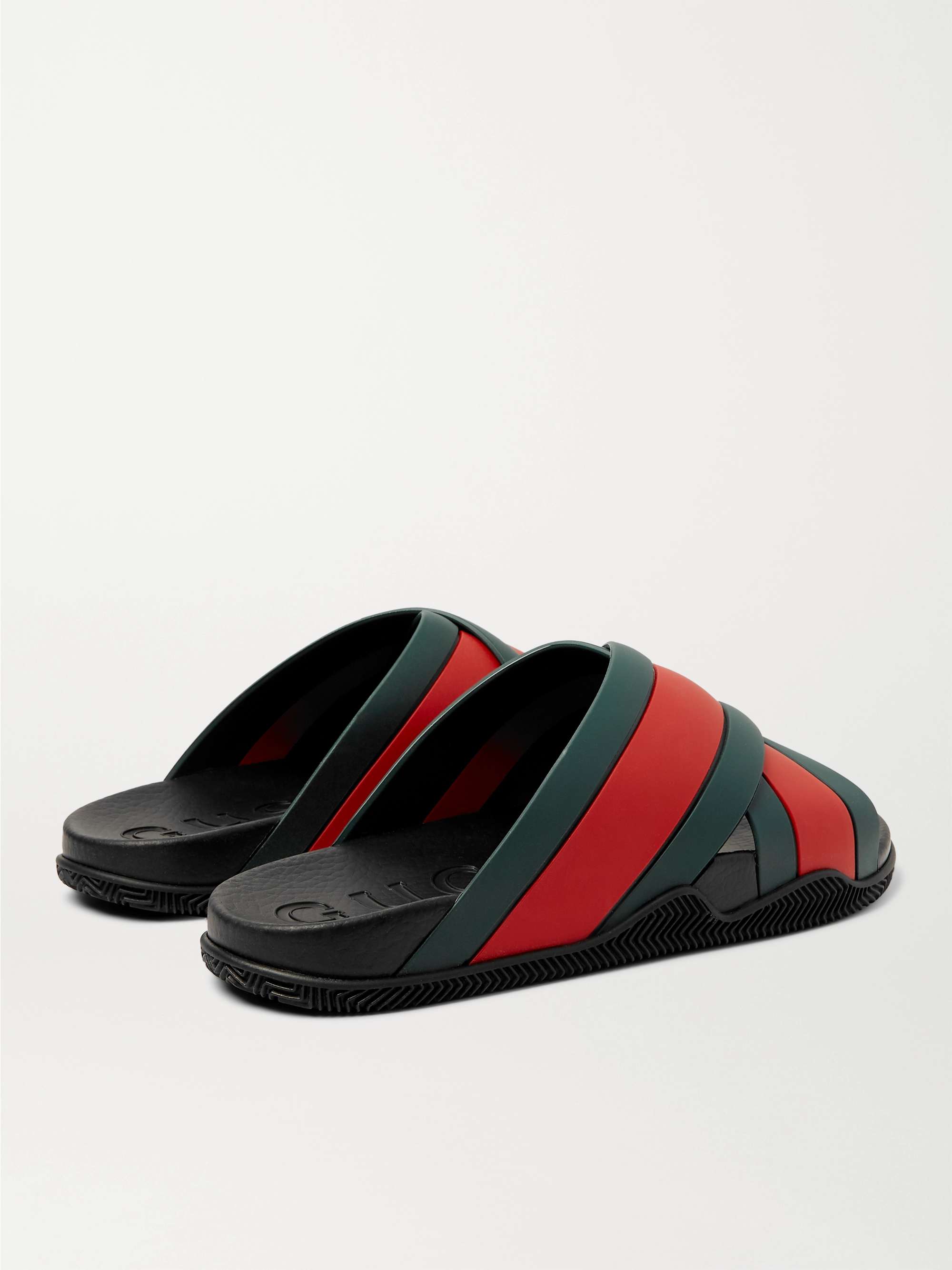 GUCCI Striped Rubber Slides