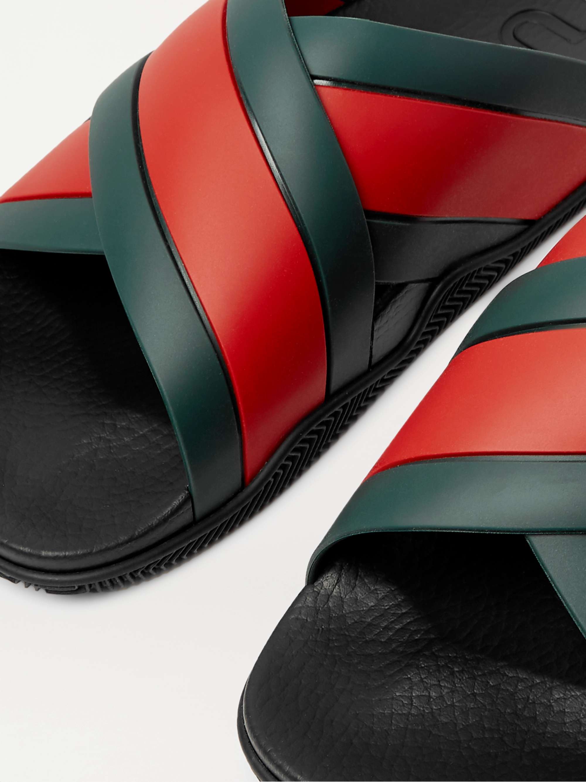 GUCCI Striped Rubber Slides