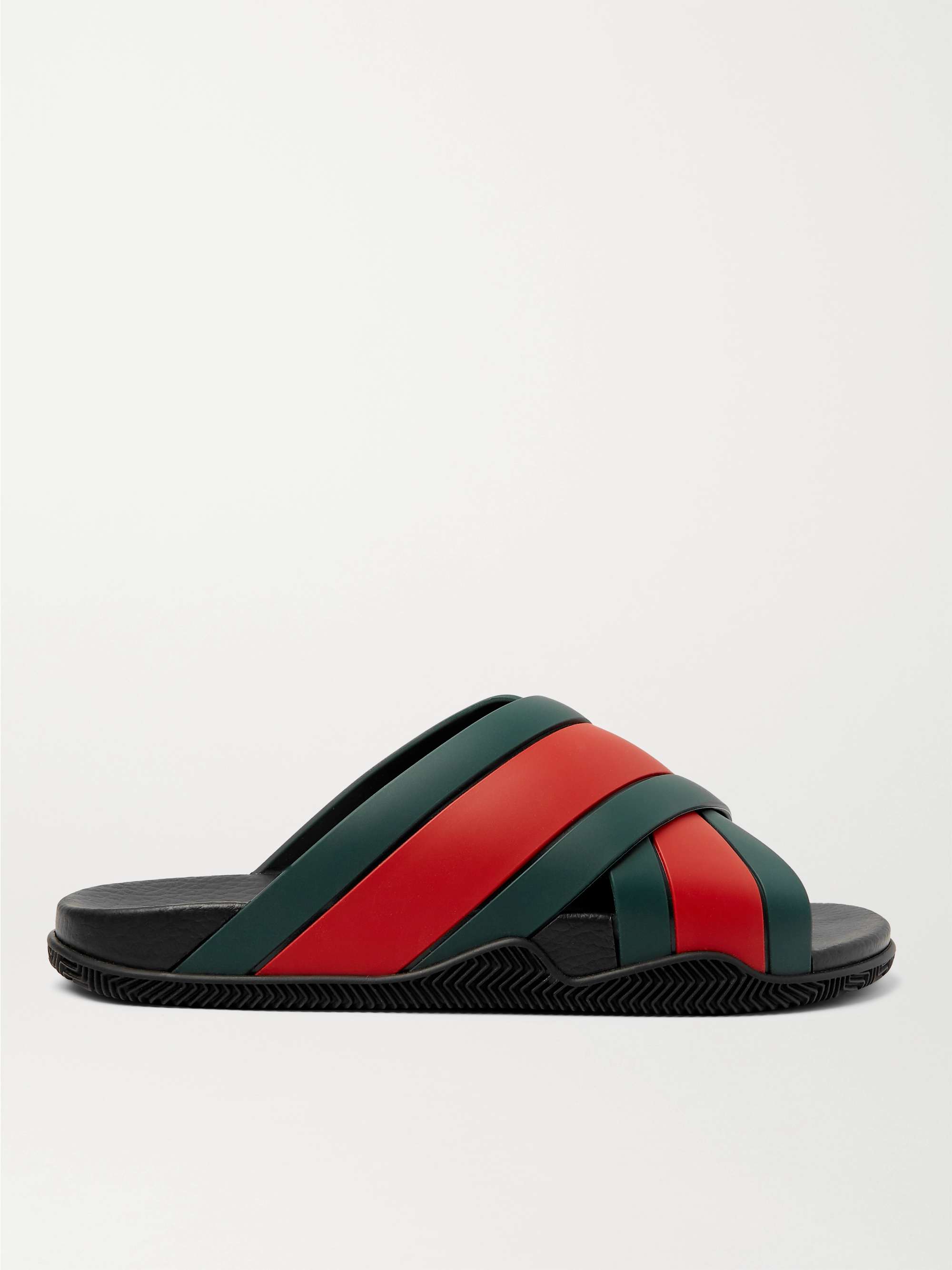 Red Striped Rubber Slides | GUCCI | MR PORTER