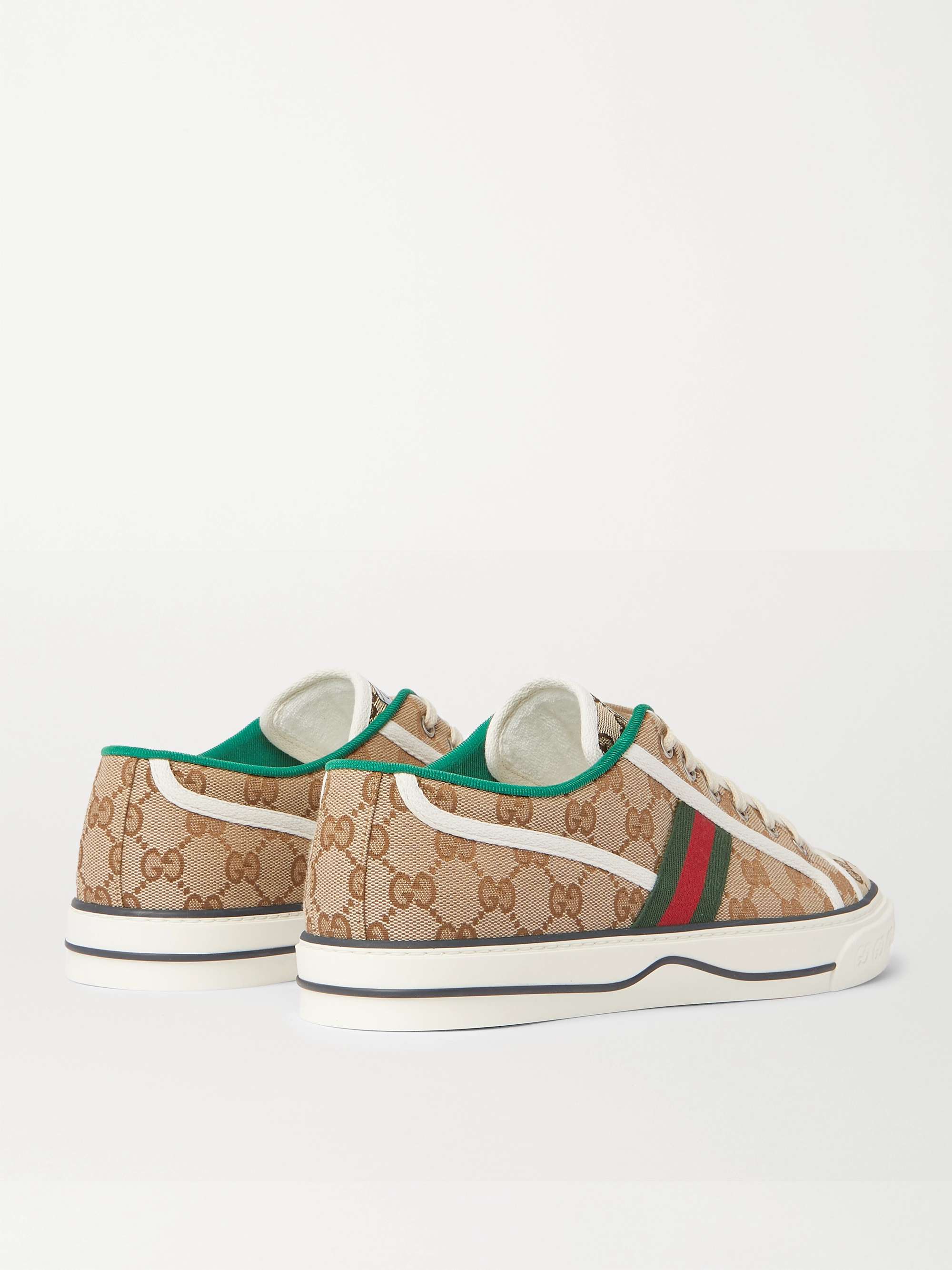 GUCCI Tennis 1977 Webbing-Trimmed Logo-Jacquard Canvas Sneakers