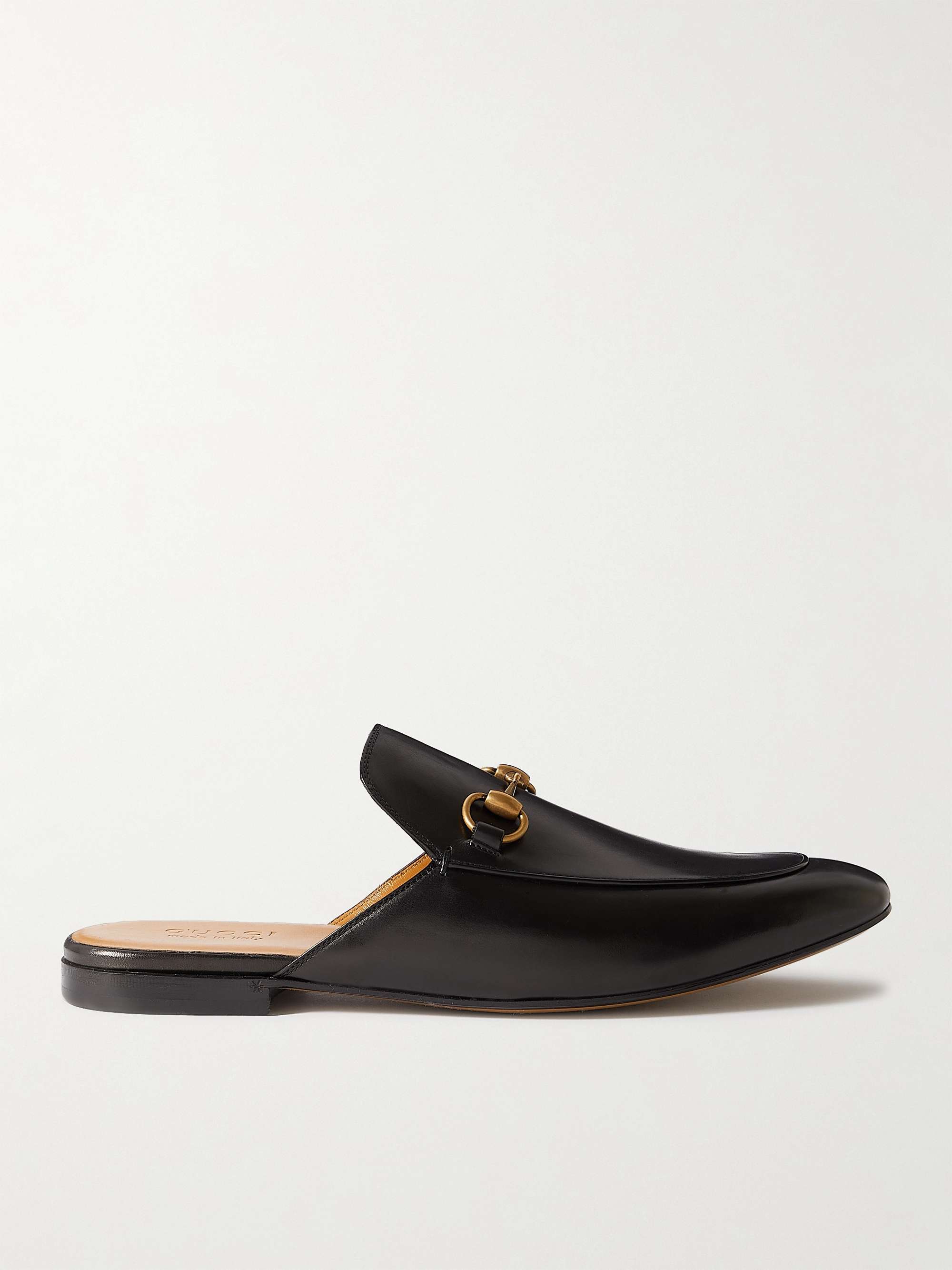 Horsebit Leather Backless Loafers