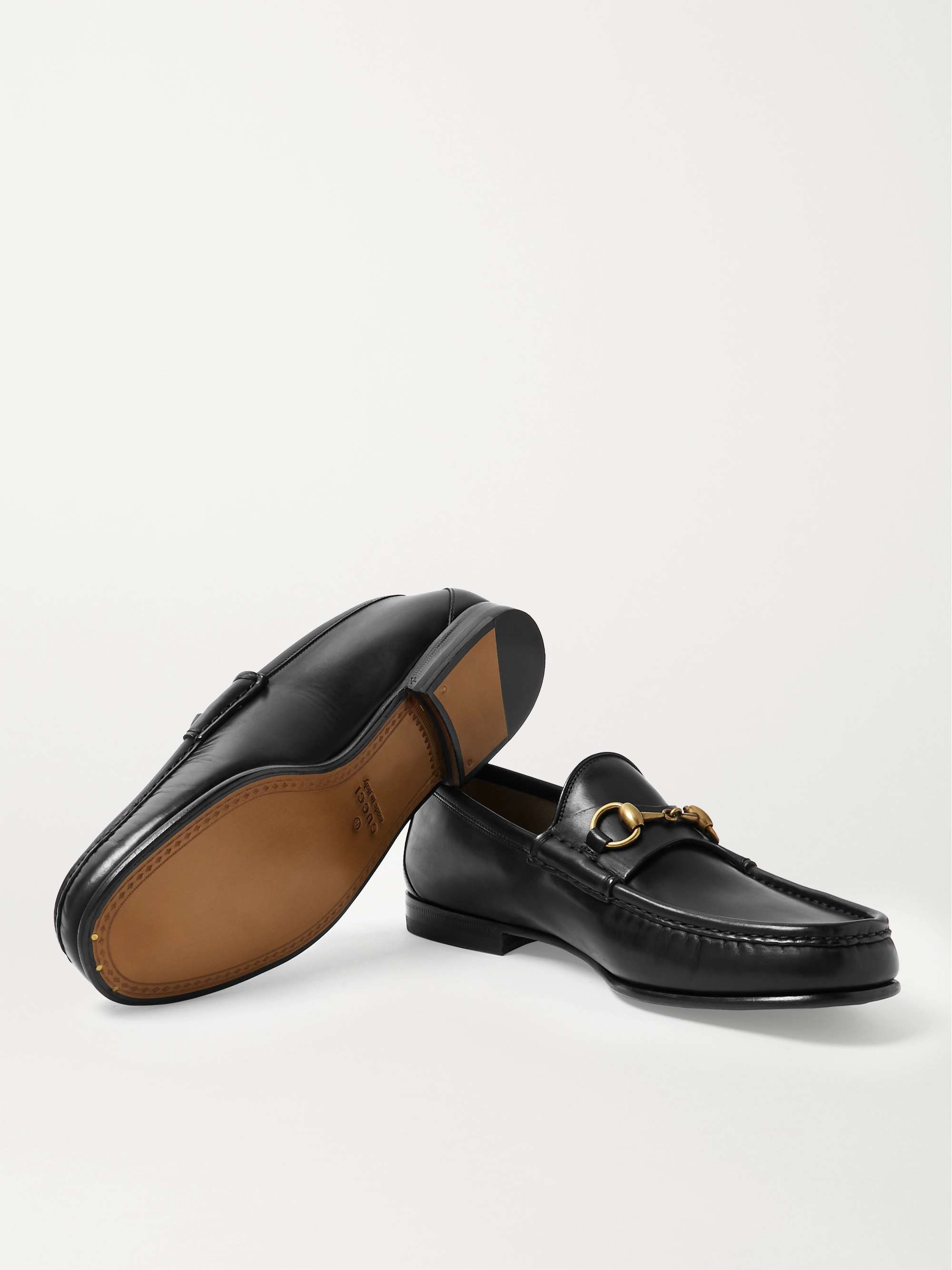 GUCCI Roos Horsebit Leather Loafers