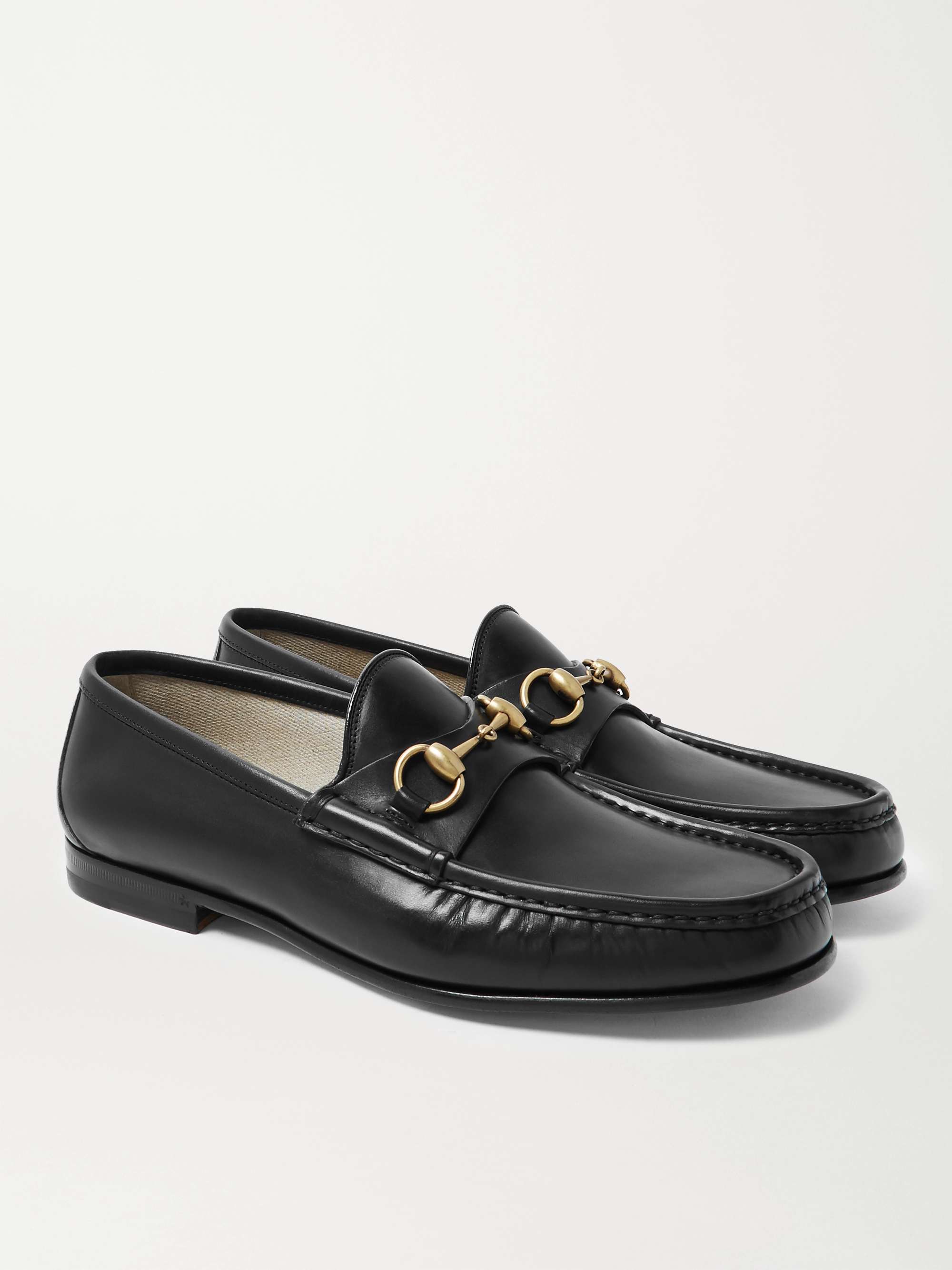 GUCCI Roos Horsebit Leather Loafers