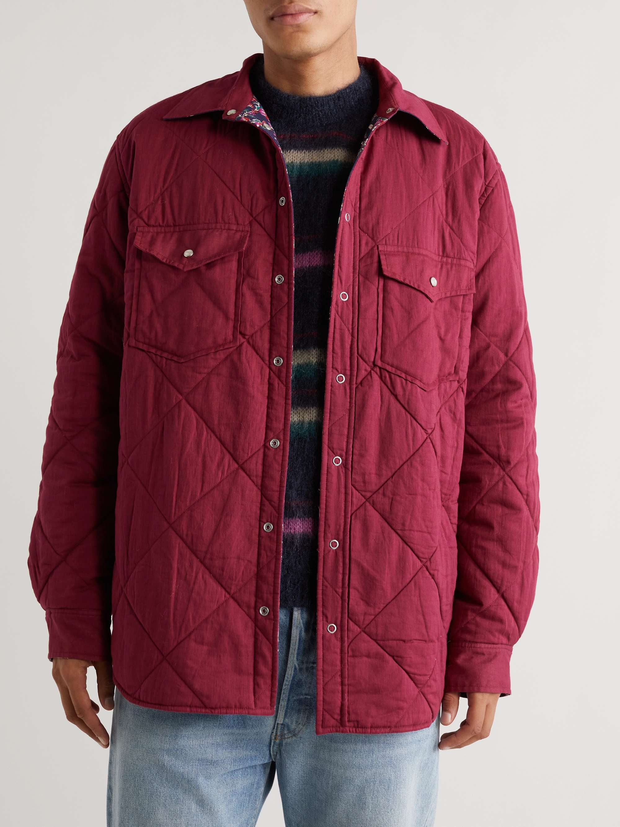 MARANT Valdy Reversible Floral-Print Padded Cotton Overshirt