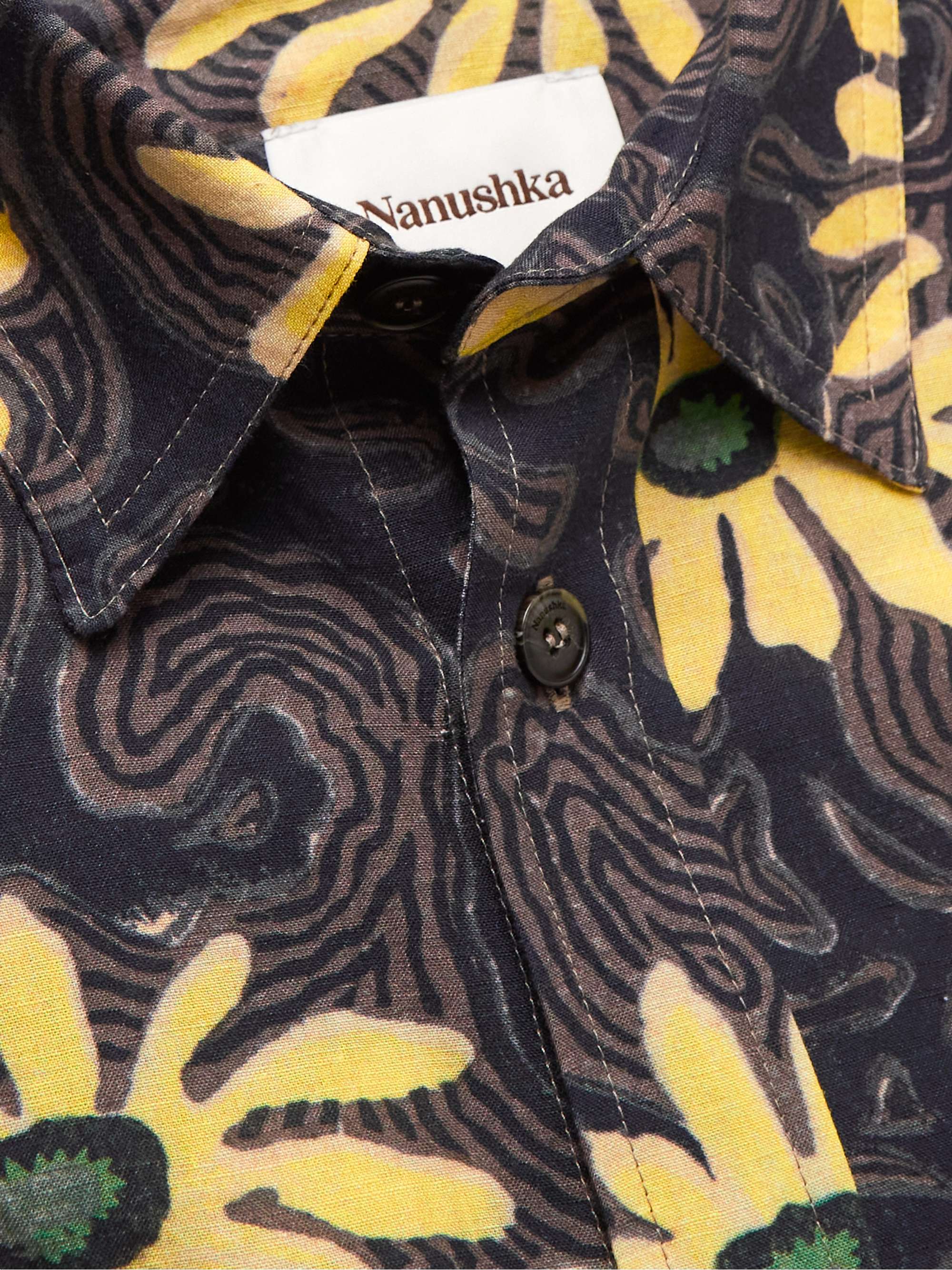 NANUSHKA Zander Printed Linen-Blend Shirt