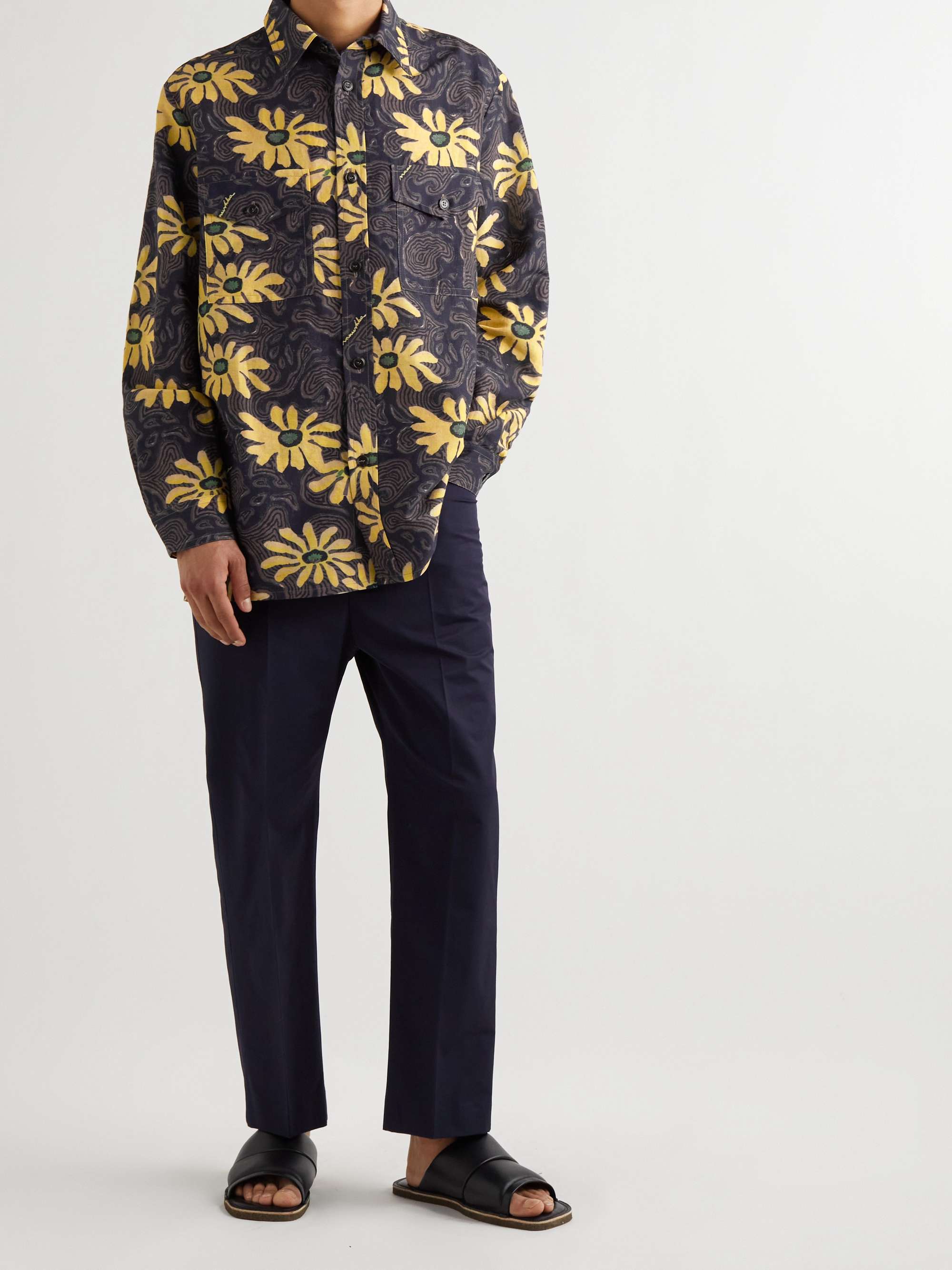 NANUSHKA Zander Printed Linen-Blend Shirt