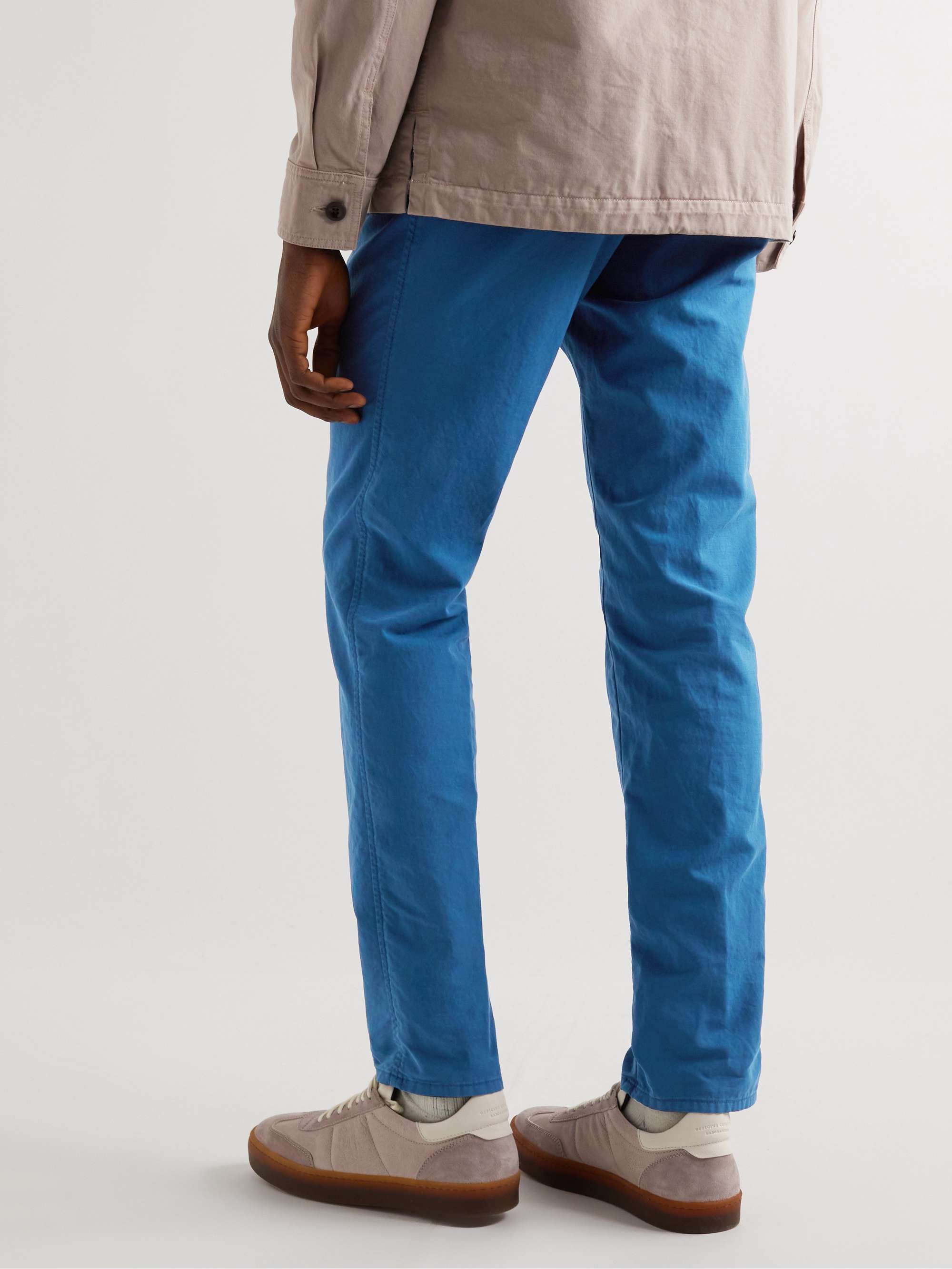 INCOTEX Tapered Cotton-Blend Trousers