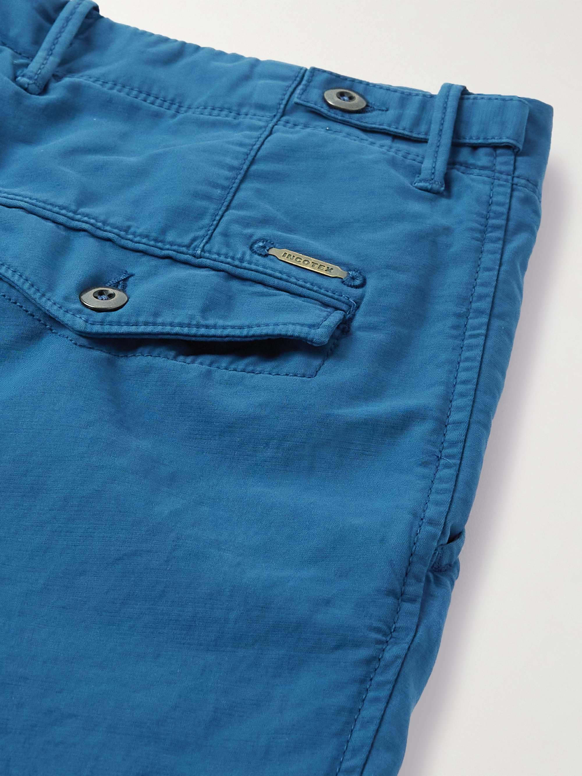 INCOTEX Tapered Cotton-Blend Trousers