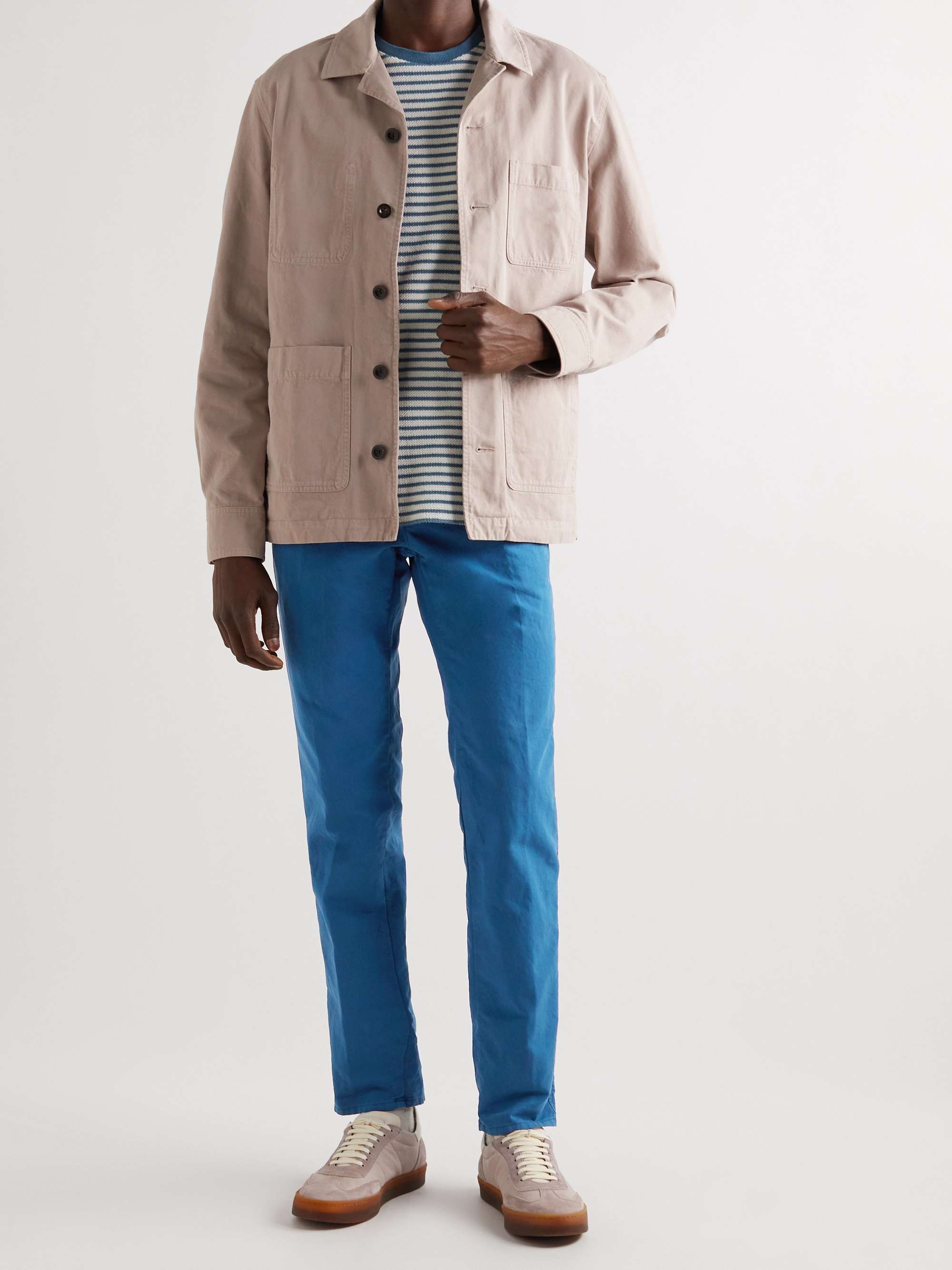 INCOTEX Tapered Cotton-Blend Trousers