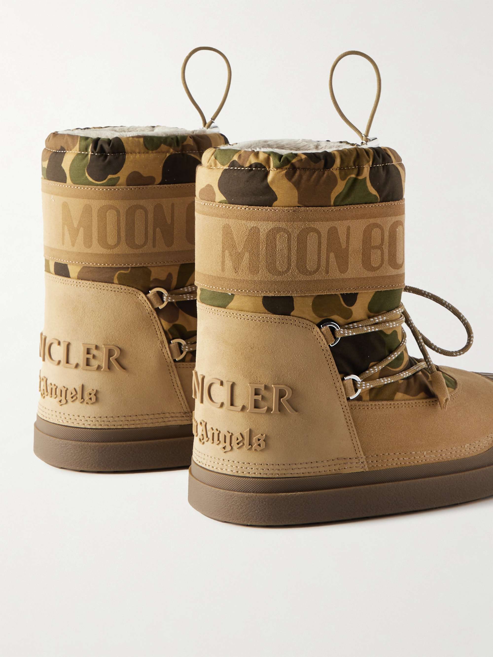 MONCLER GENIUS 8 Moncler Palm Angels + Moon Boot Shedir Fleece-Lined Camouflage-Print Canvas and Suede Snow Boots