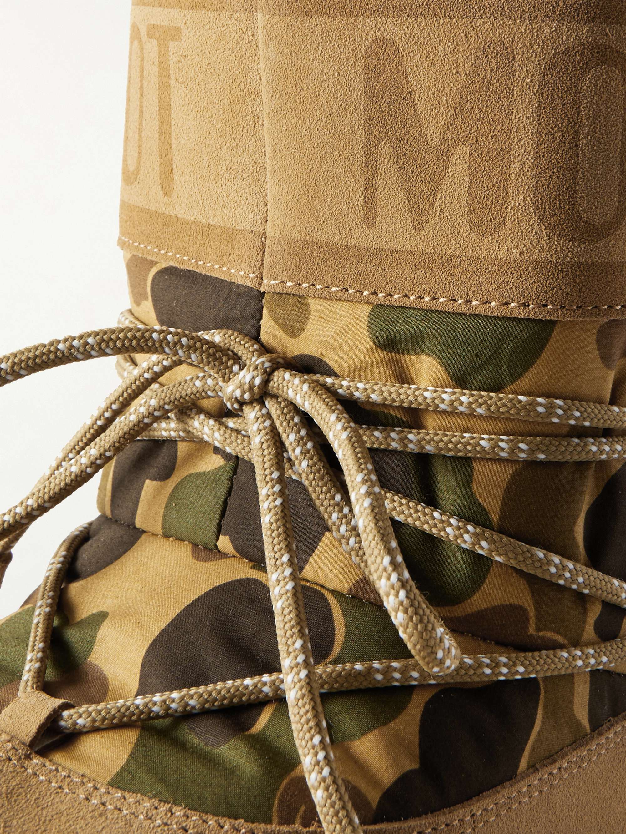 MONCLER GENIUS 8 Moncler Palm Angels + Moon Boot Shedir Fleece-Lined Camouflage-Print Canvas and Suede Snow Boots