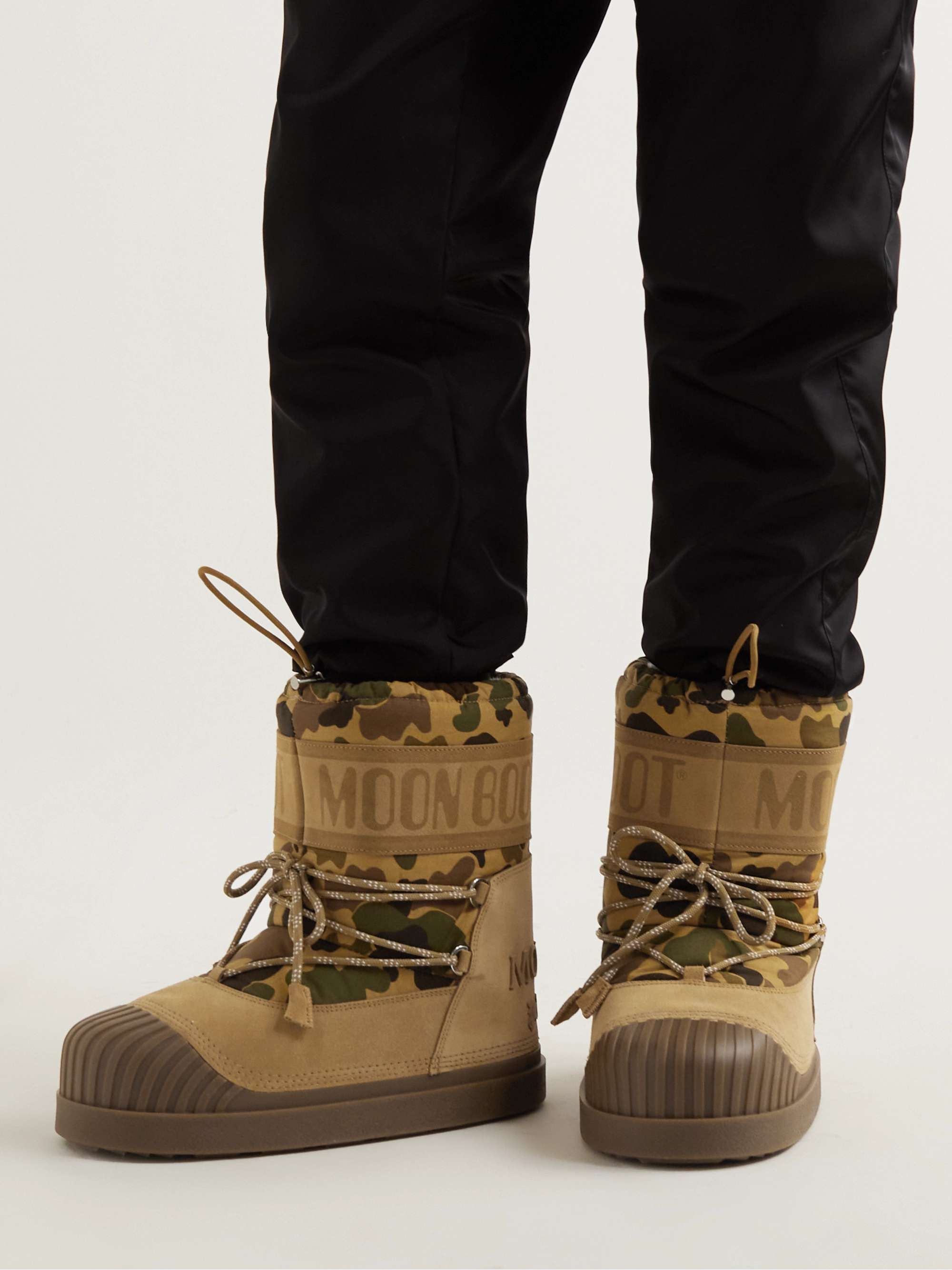 MONCLER GENIUS 8 Moncler Palm Angels + Moon Boot Shedir Fleece-Lined Camouflage-Print Canvas and Suede Snow Boots