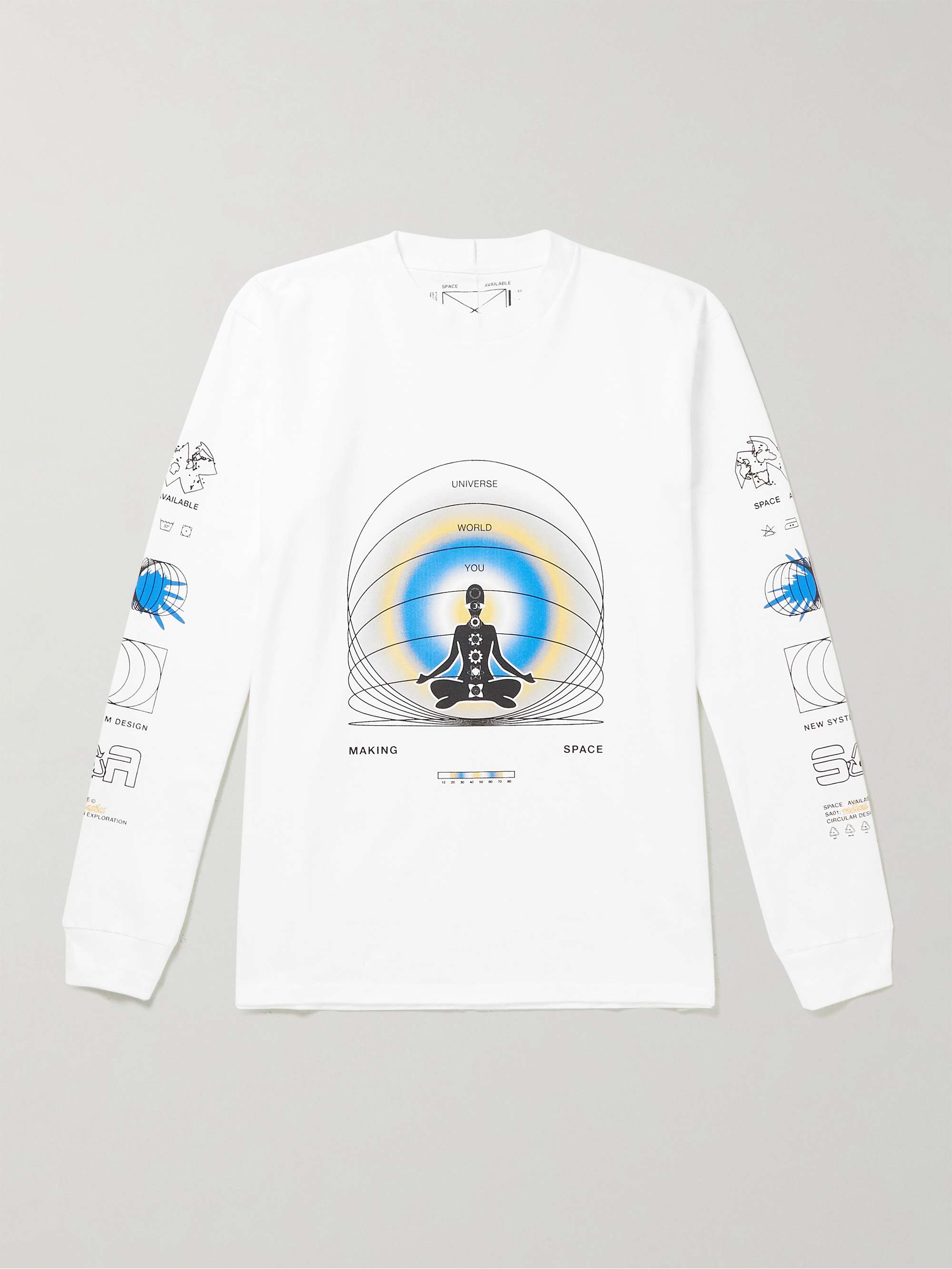 SPACE AVAILABLE Oneness Slim-Fit Printed Upcycled Cotton-Jersey T-Shirt