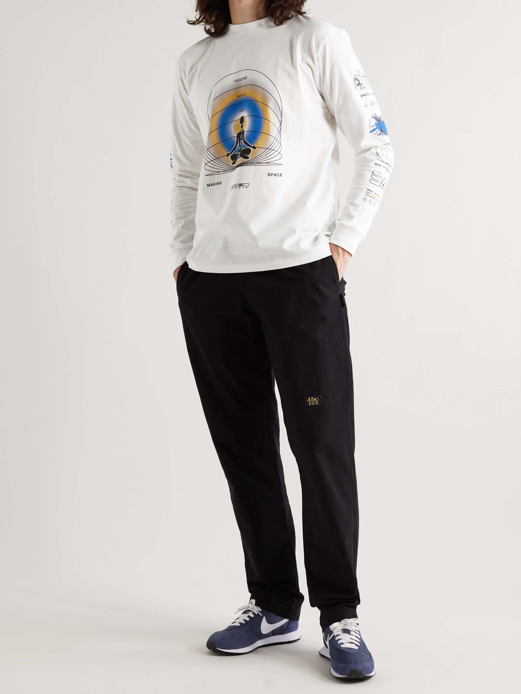 SPACE AVAILABLE Oneness Slim-Fit Printed Upcycled Cotton-Jersey T-Shirt