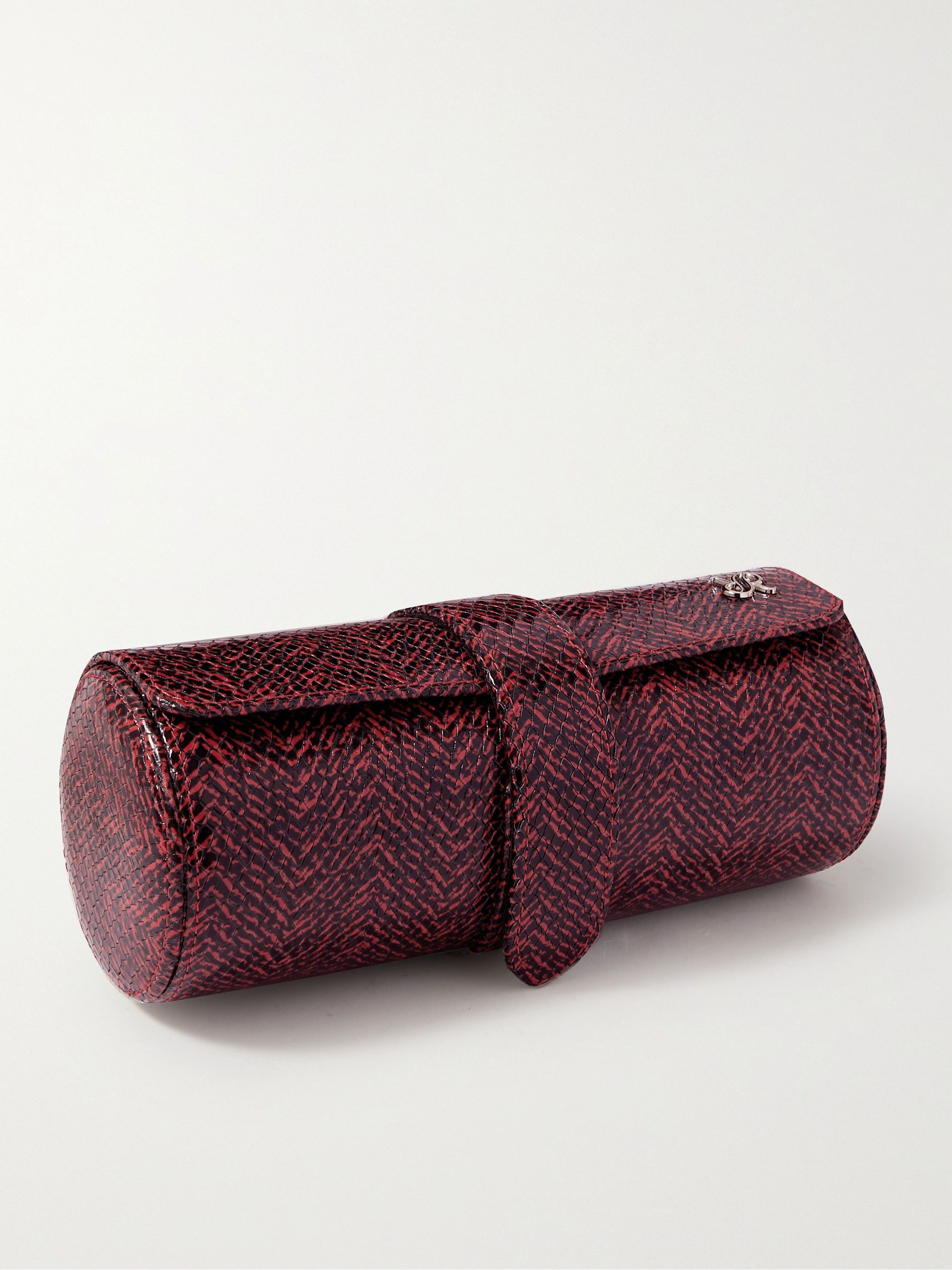 RAPPORT LONDON Marlow Snake-Effect Leather Three-Watch Roll