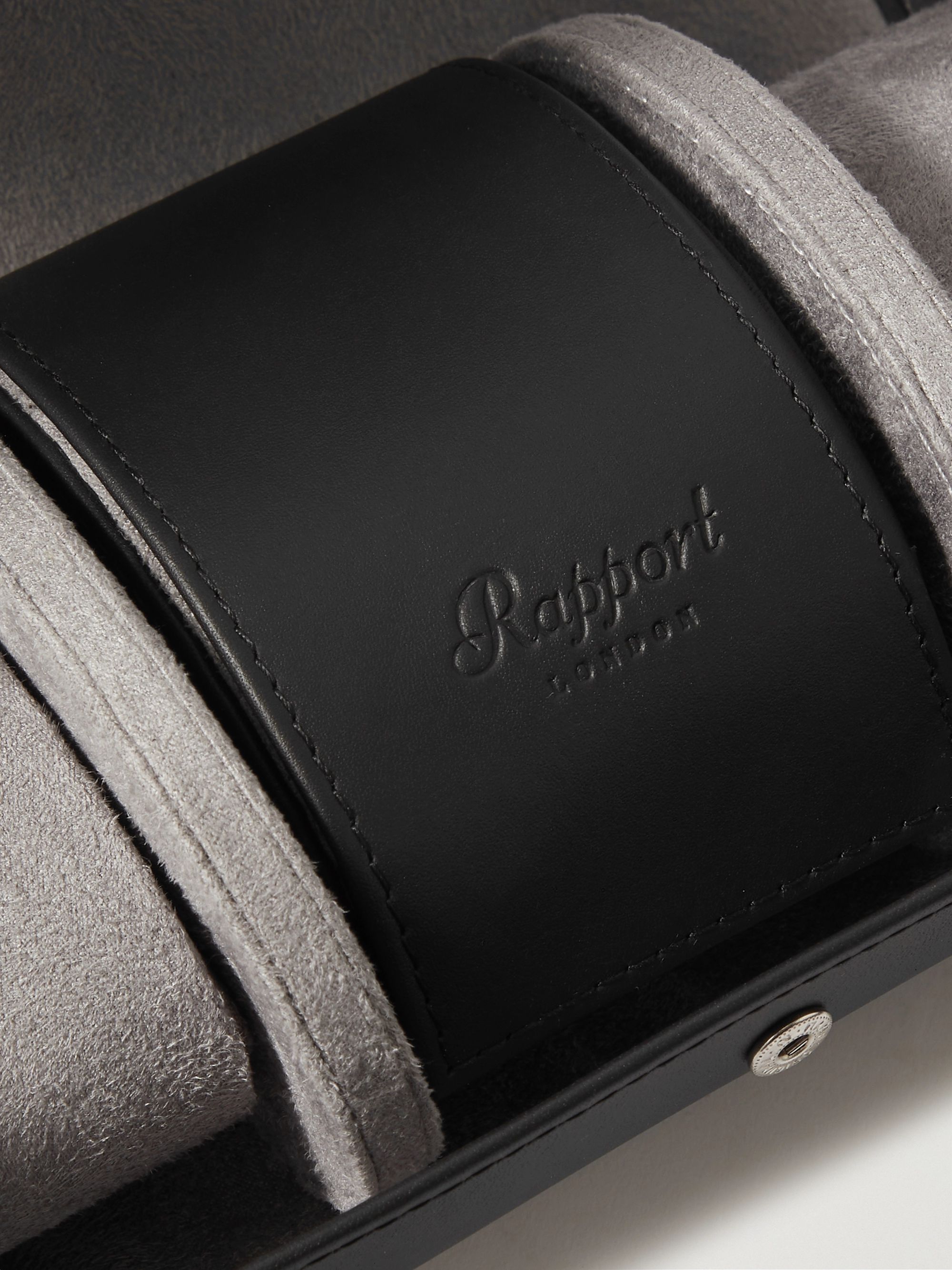 RAPPORT LONDON Hyde Park Leather Three-Watch Roll