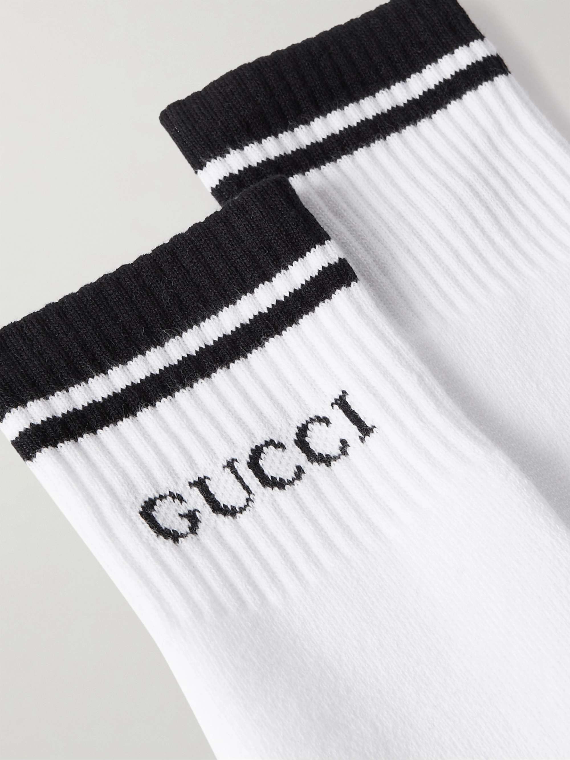 GUCCI Logo-Intarsia Stretch Cotton-Blend Socks | MR PORTER