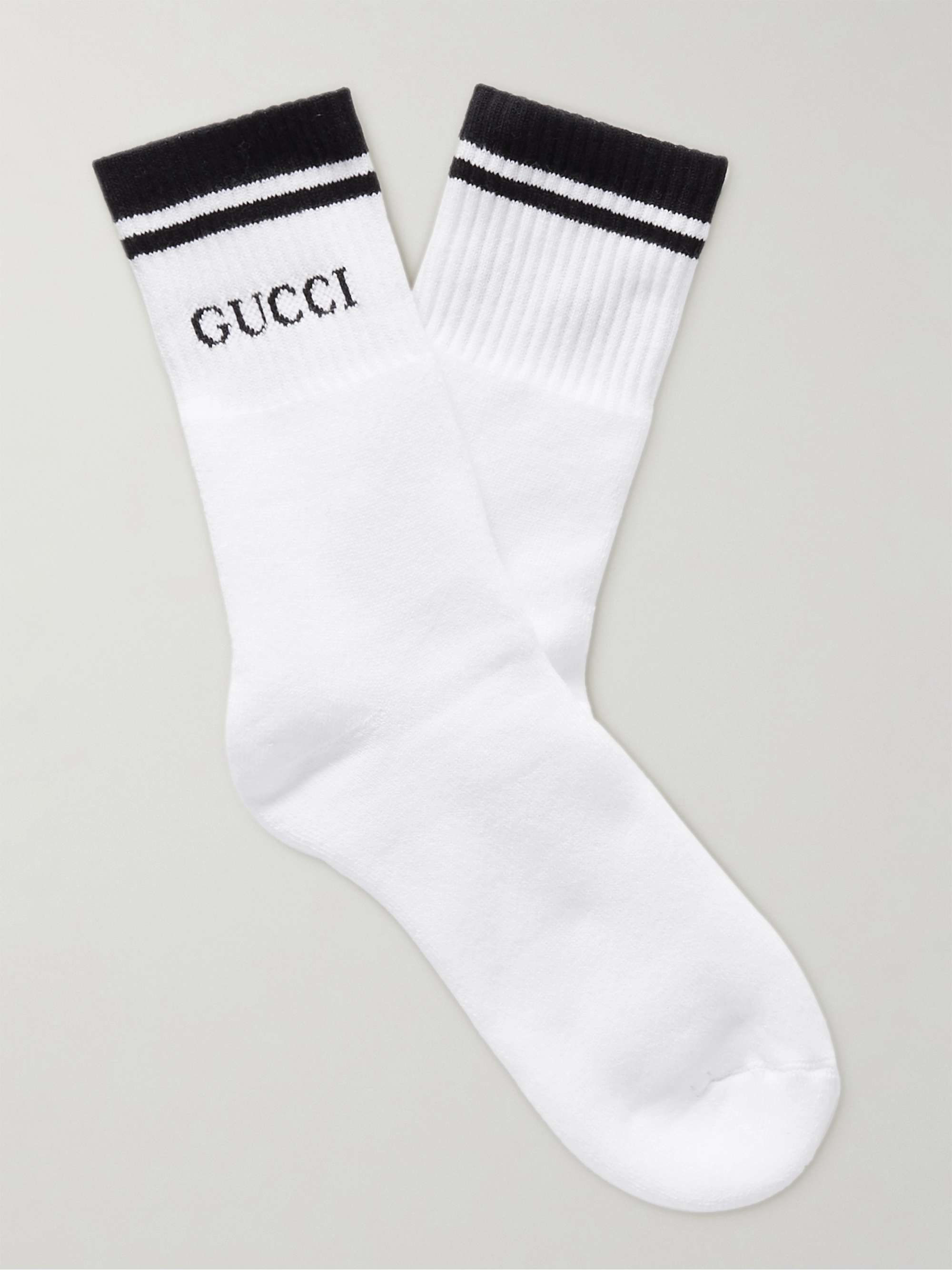 GUCCI Logo-Intarsia Stretch Cotton-Blend Socks | MR PORTER