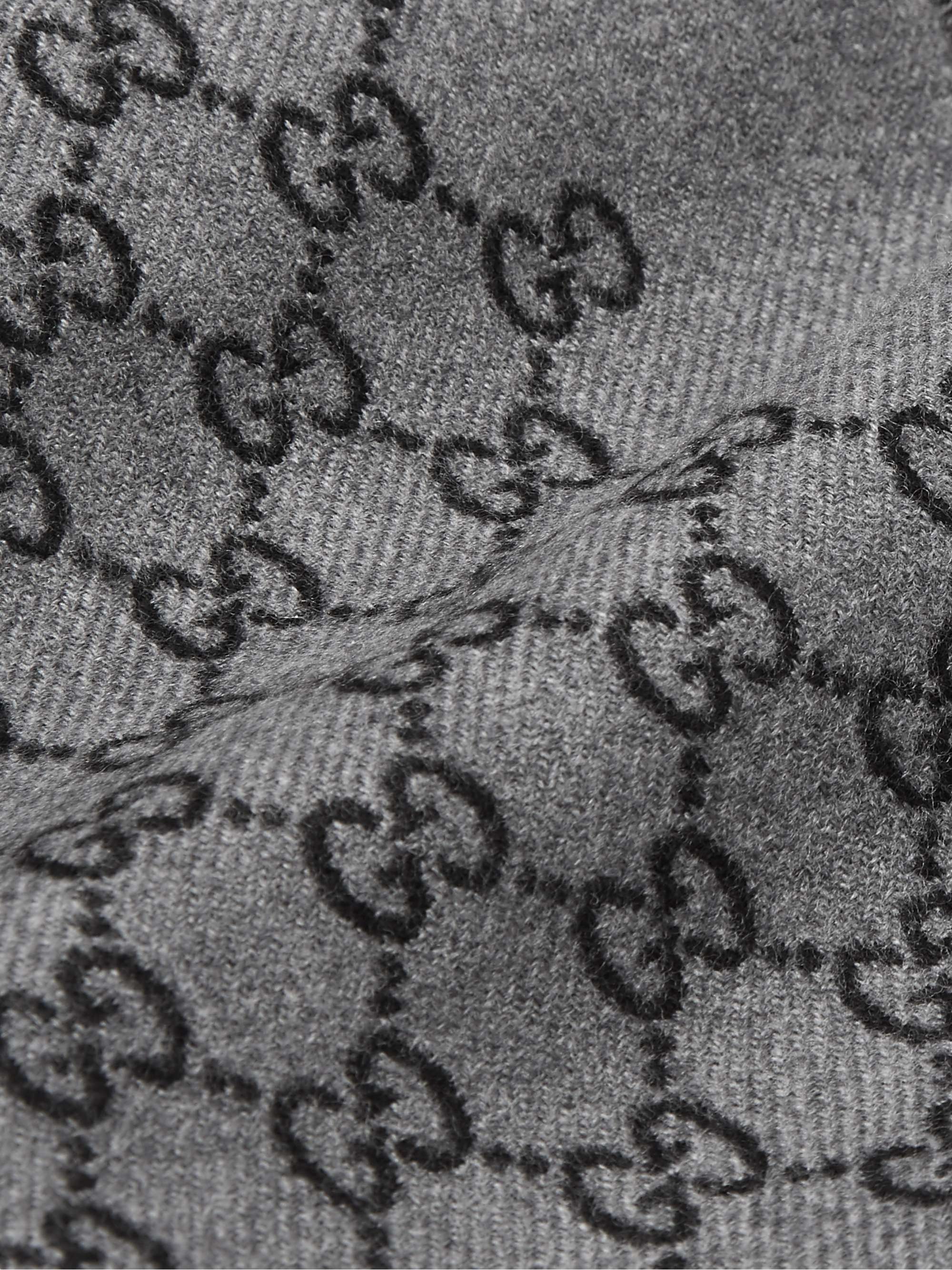 GUCCI Reversible Logo-Print Wool Scarf