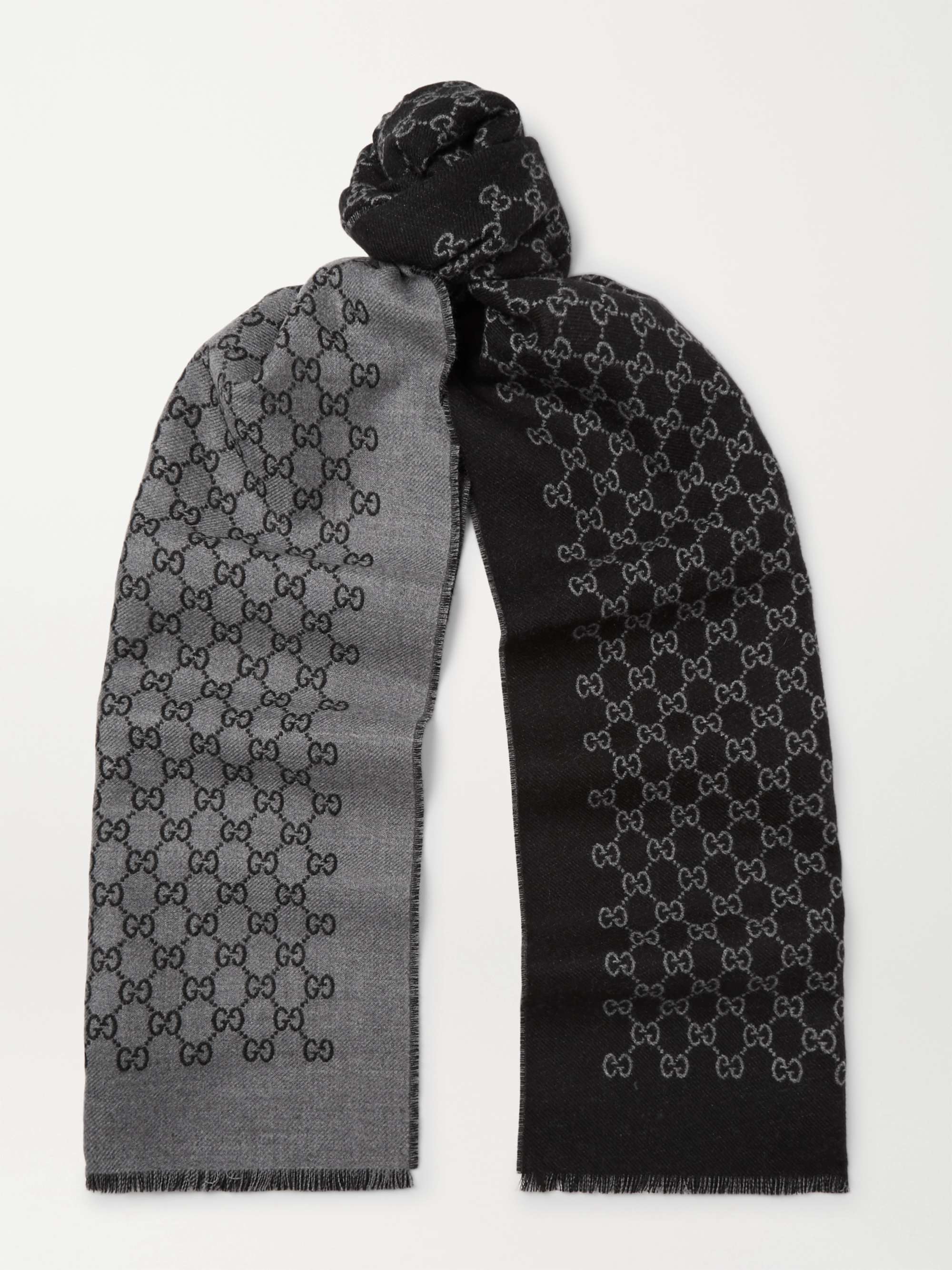 GUCCI Reversible Logo-Print Wool Scarf | MR PORTER