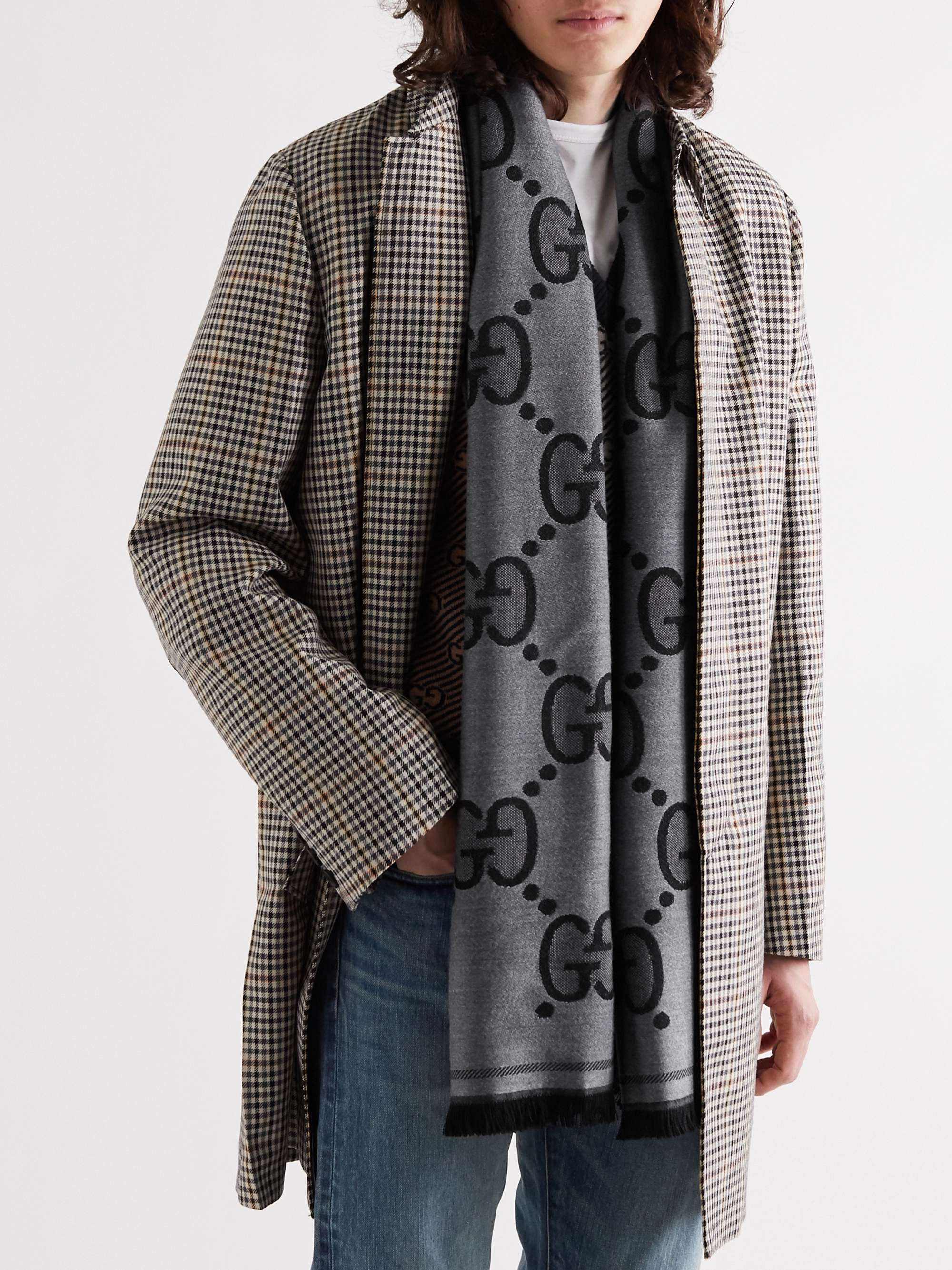 Gucci Sten Reversible Intarsia Wool Scarf, $350, NET-A-PORTER.COM