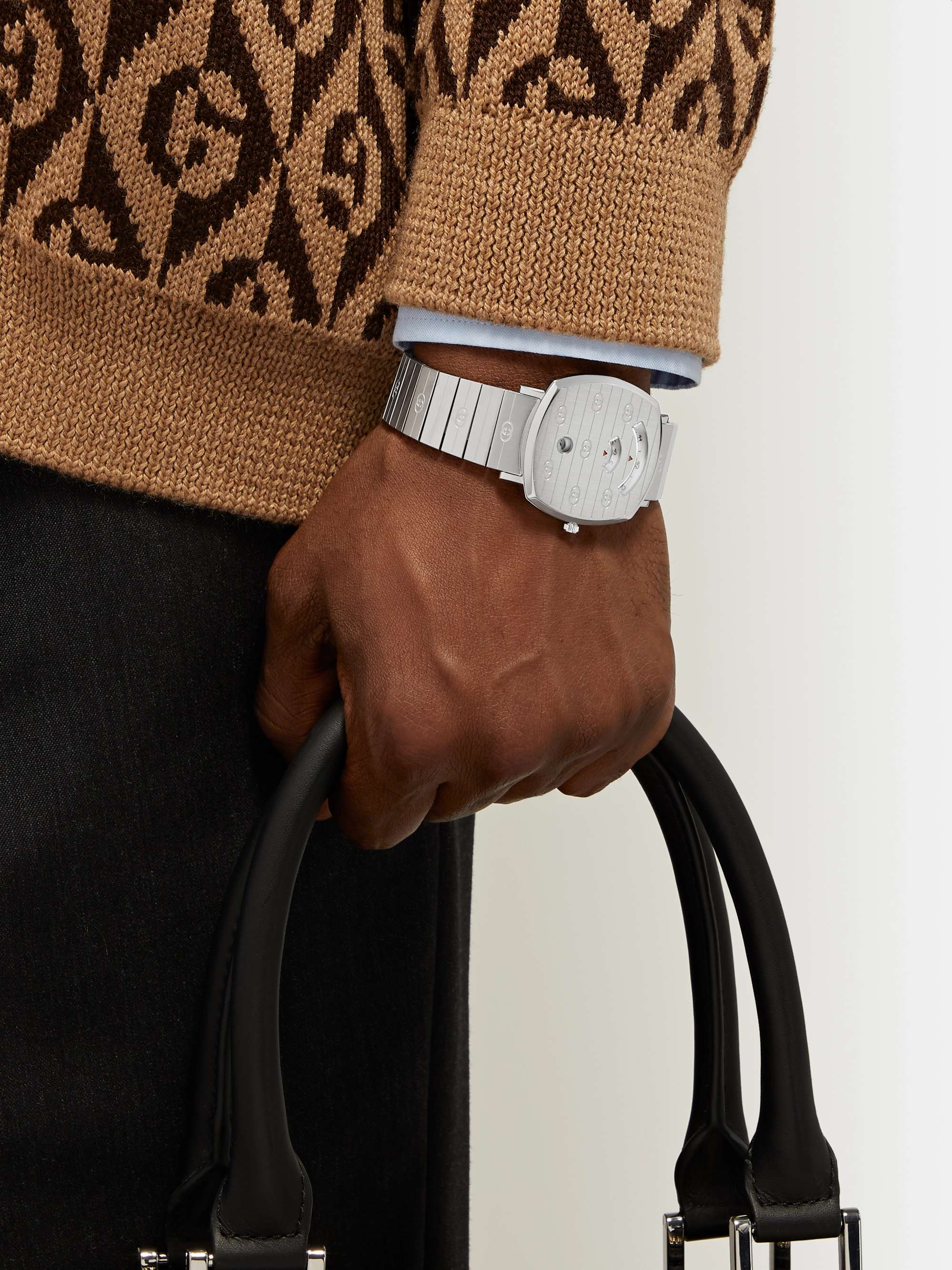 Grip 38mm Logo-Engraved Stainless Steel Watch