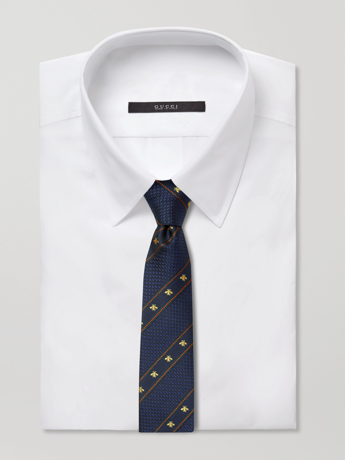 7cm Logo-Detailed Striped Silk-Jacquard Tie — 2