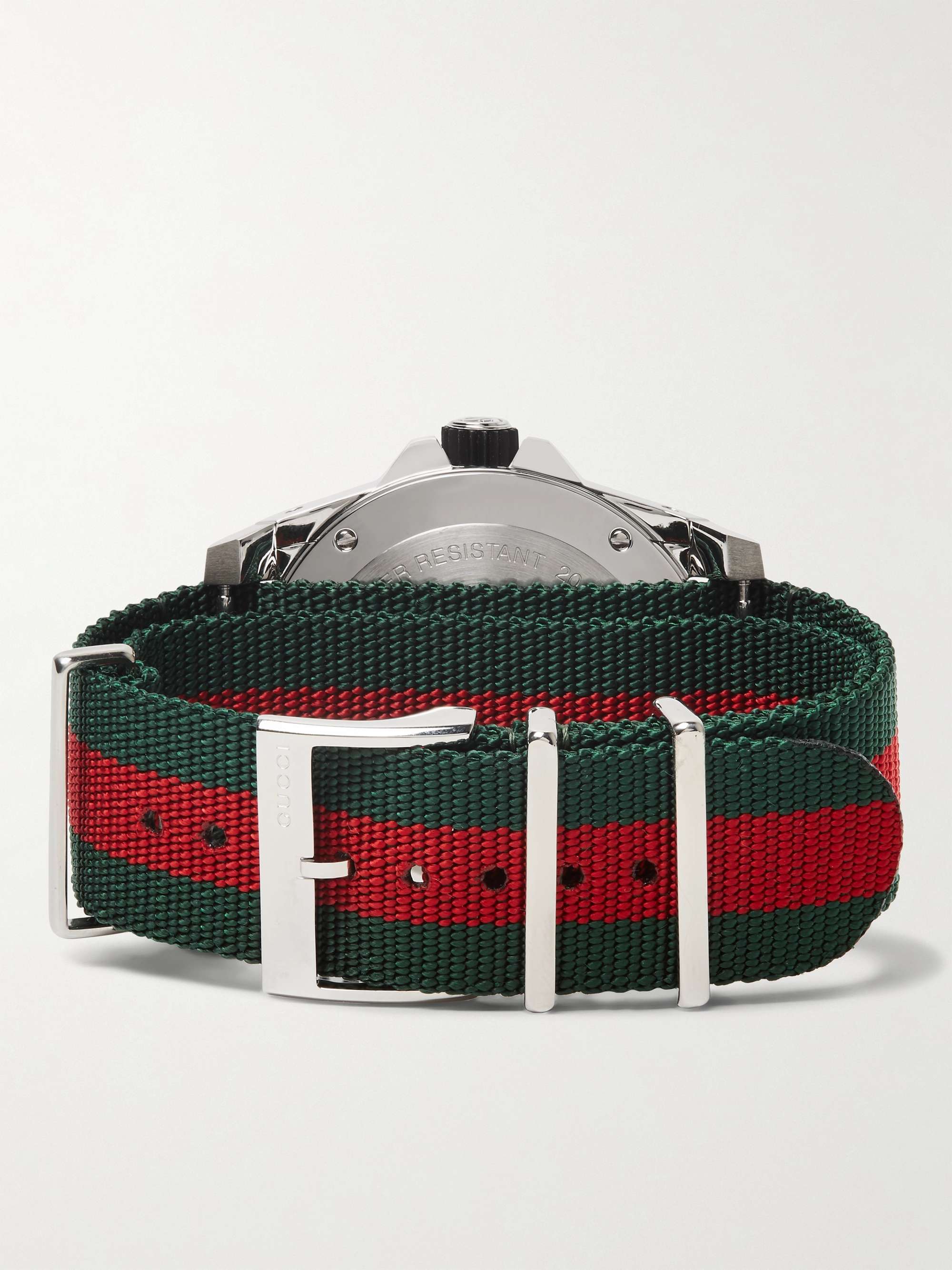GUCCI Gucci Dive 45mm Stainless Steel and Webbing Watch