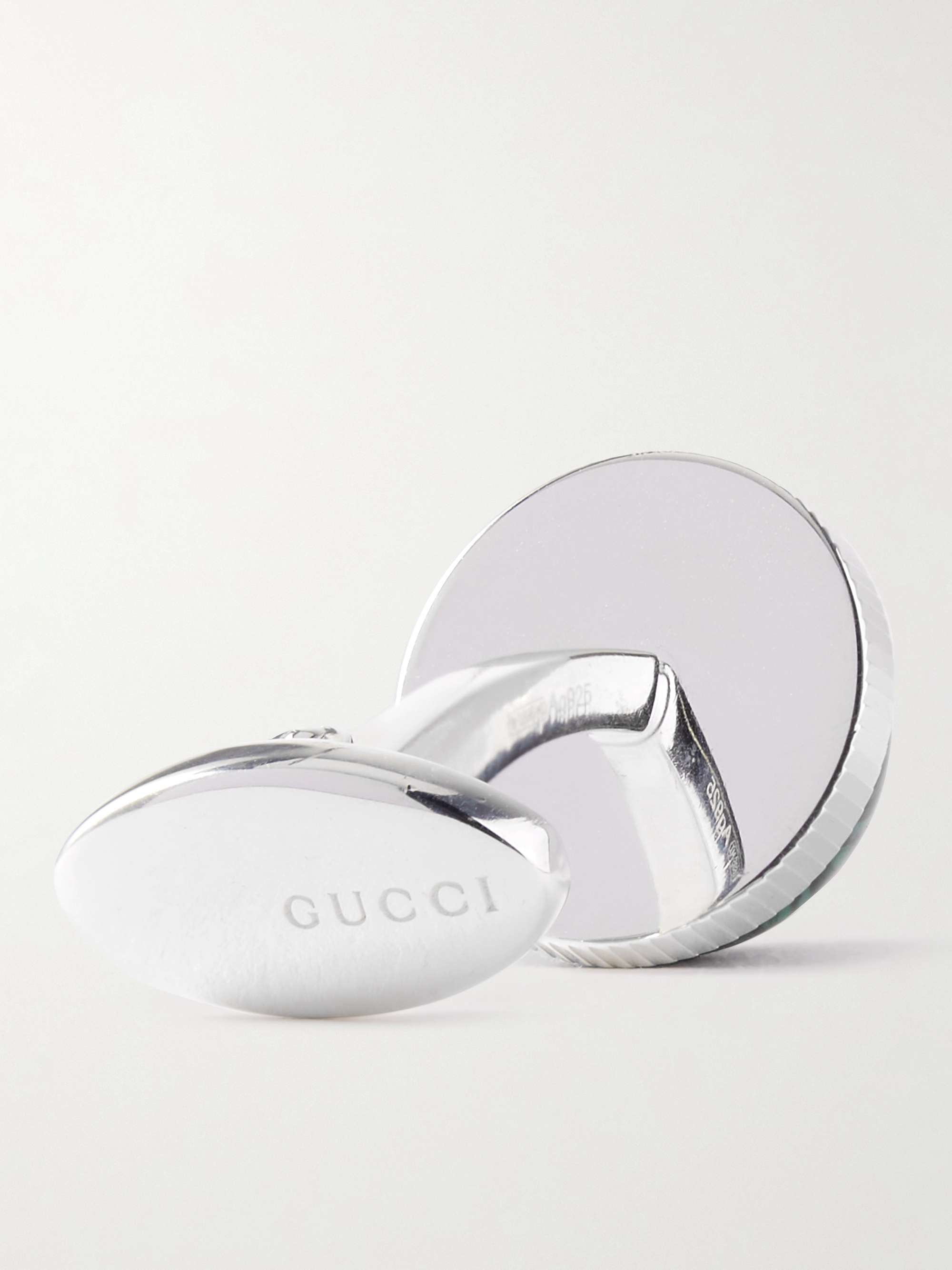 GUCCI Marmont Silver Onyx Cufflinks