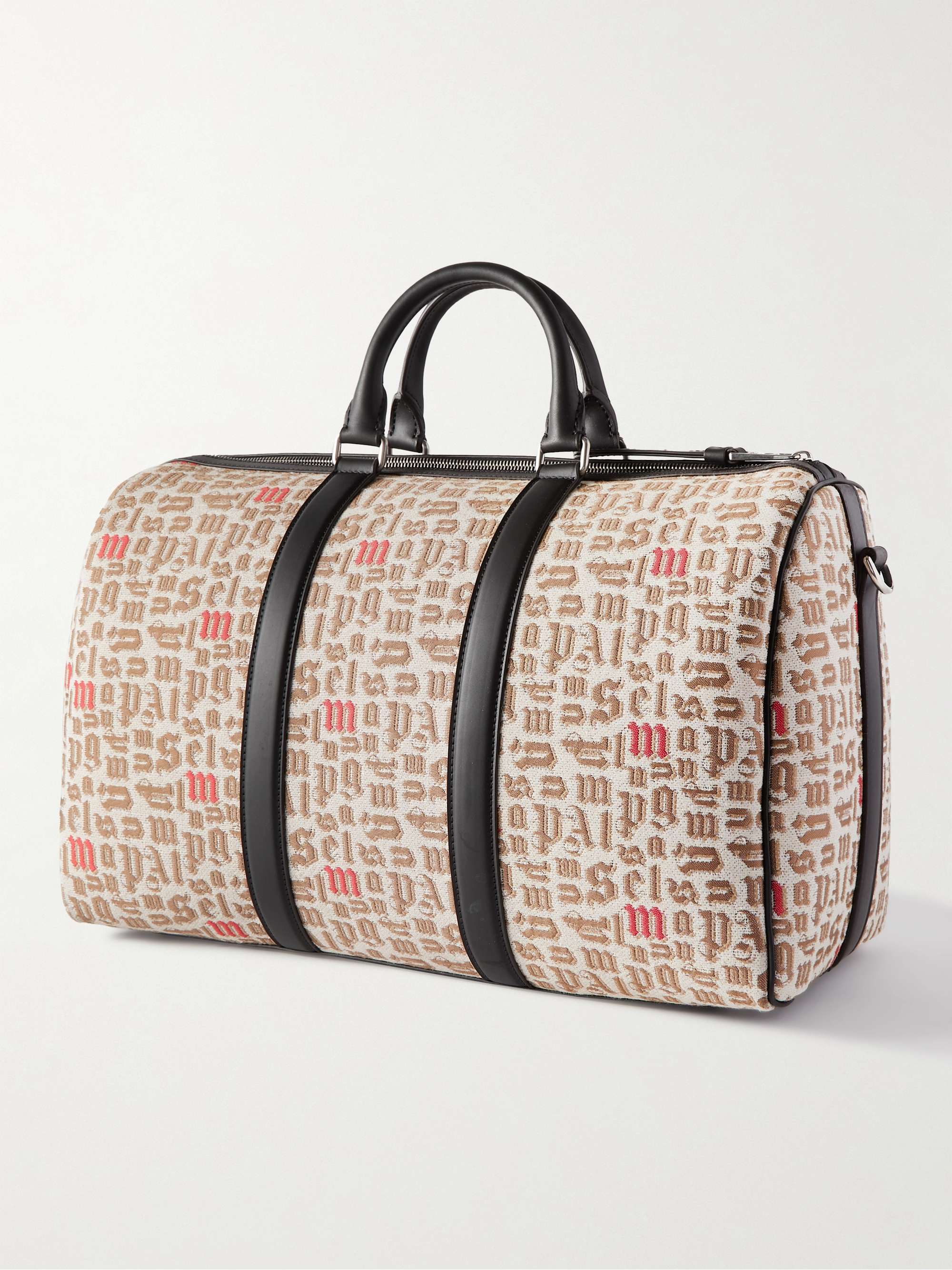 MONCLER GENIUS 8 Moncler Palm Angels Leather-Trimmed Logo-Jacquard Weekend Bag