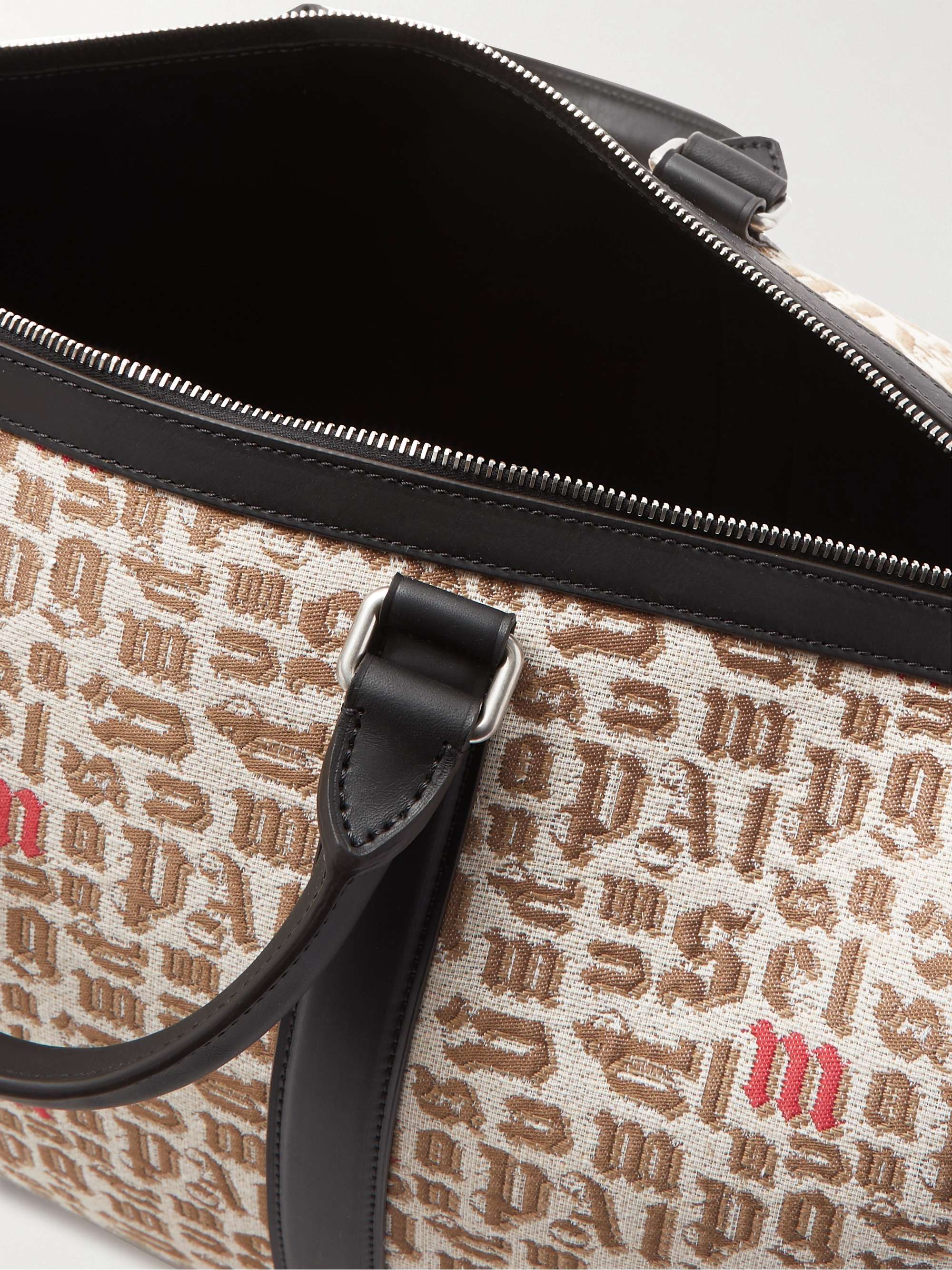 MONCLER GENIUS 8 Moncler Palm Angels Leather-Trimmed Logo-Jacquard Weekend Bag