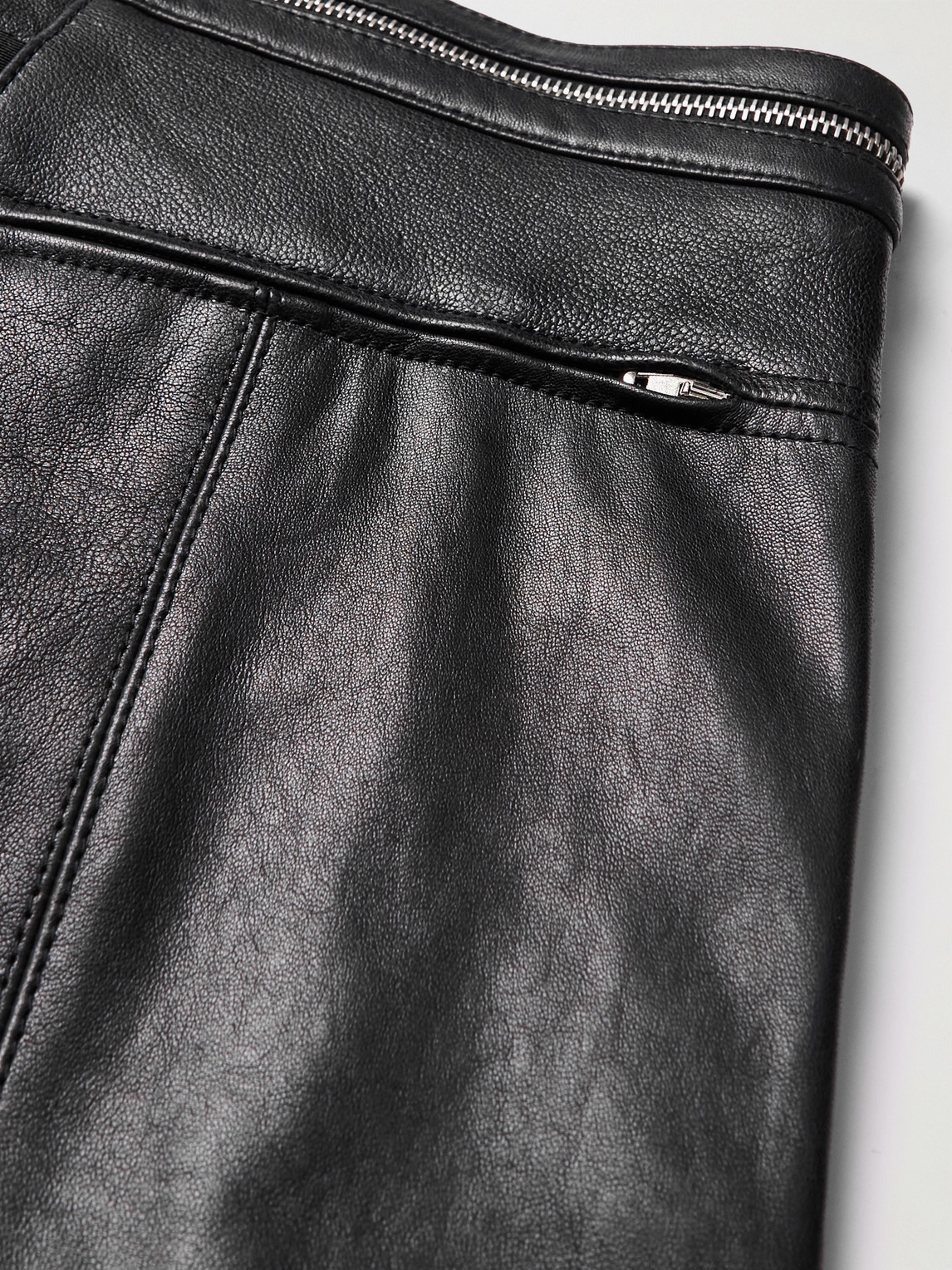 Shop Moncler Genius Alyx Straight-leg Panelled Zip-embellished Leather Trousers In Black