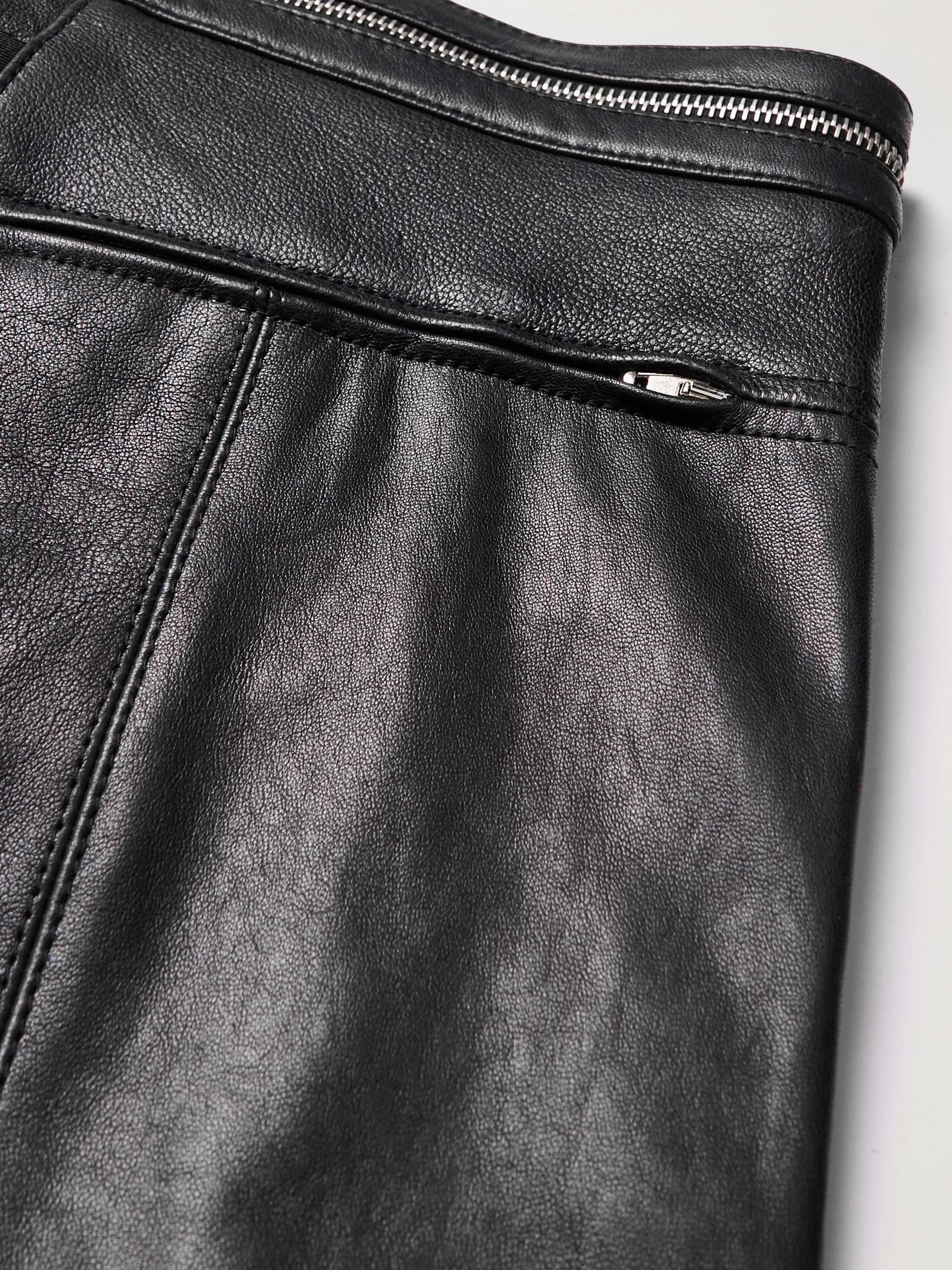 MONCLER GENIUS + Alyx Straight-Leg Panelled Zip-Embellished Leather Trousers