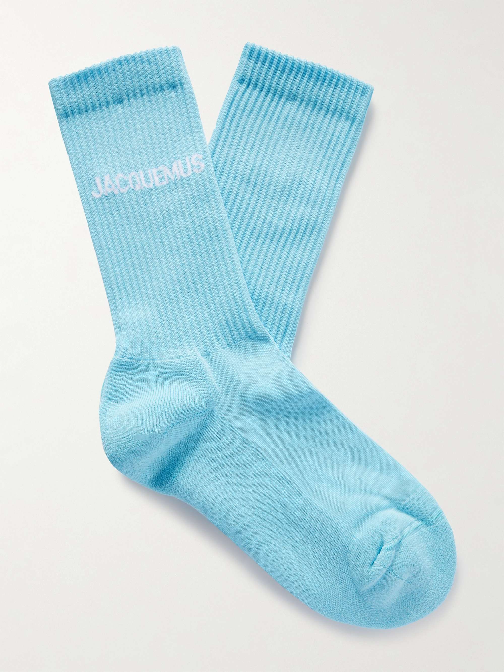 JACQUEMUS Logo-Jacquard Ribbed Cotton-Blend Socks