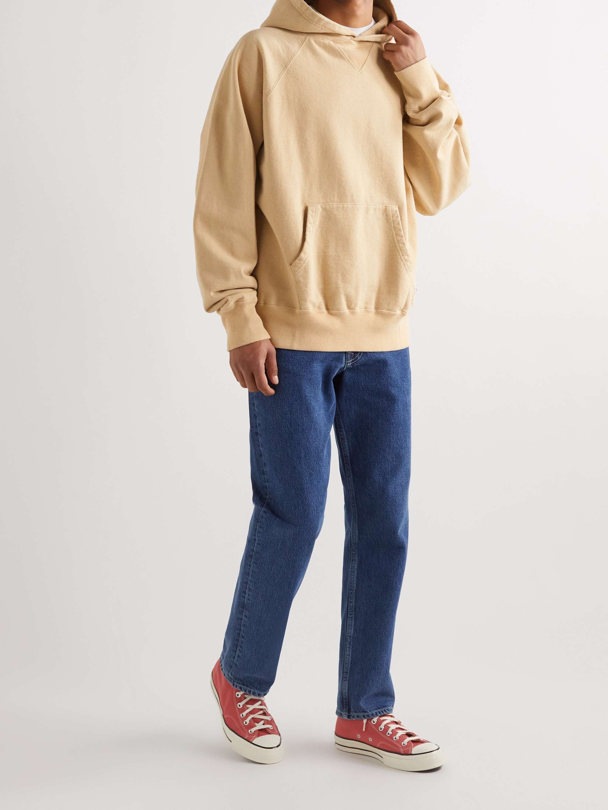 EDWIN Garment-Dyed Cotton-Jersey Hoodie
