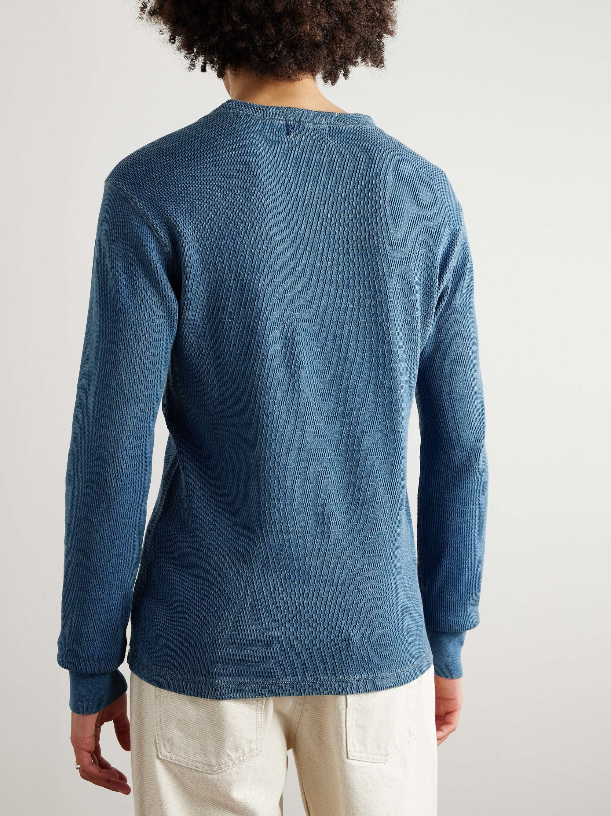 RRL Textured-Cotton Henley T-Shirt