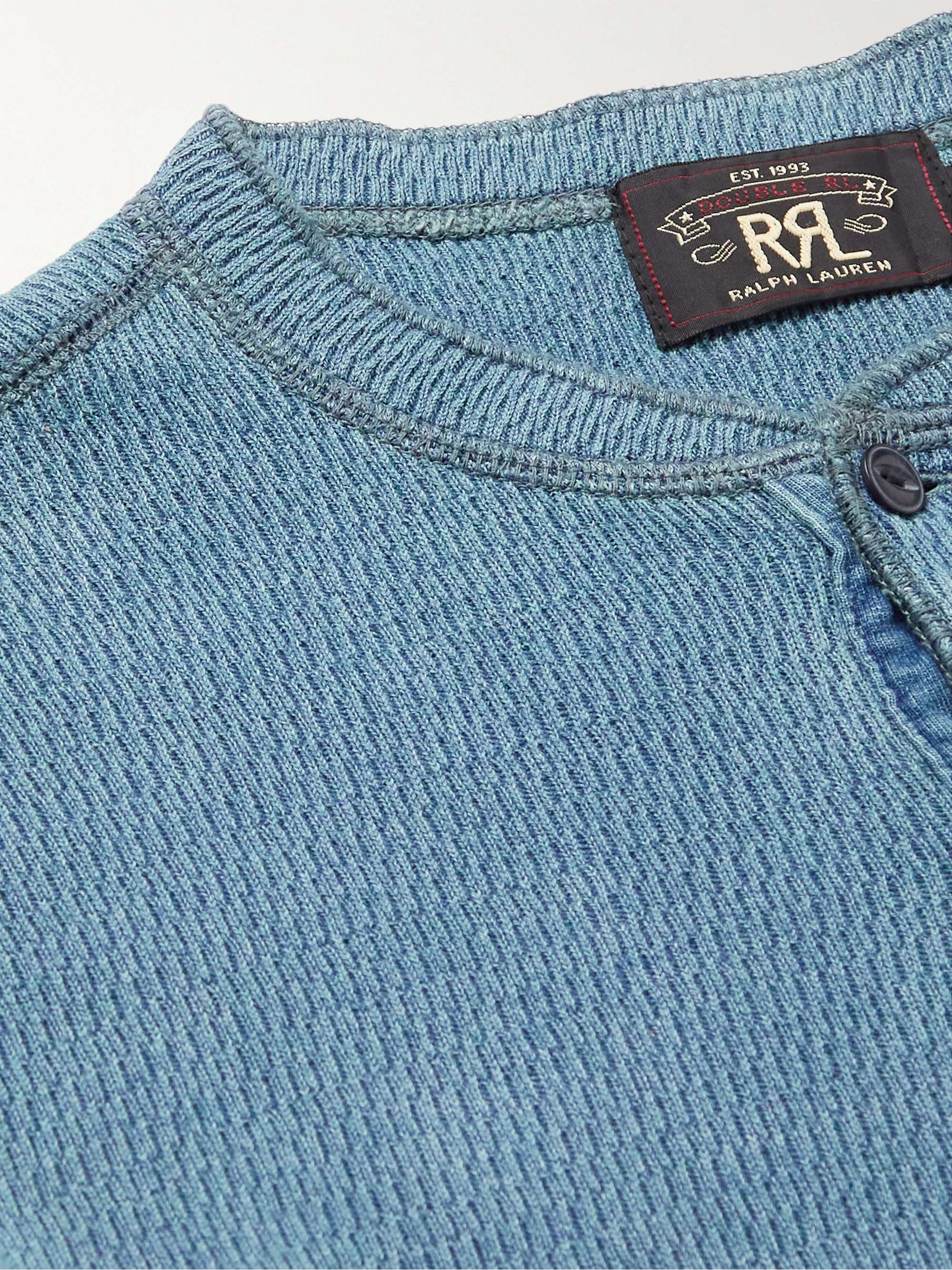 RRL Textured-Cotton Henley T-Shirt