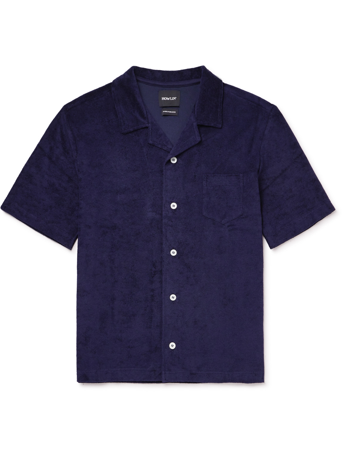 HOWLIN’ – Cocktail in Towel Camp-Collar Cotton-Blend Terry Shirt