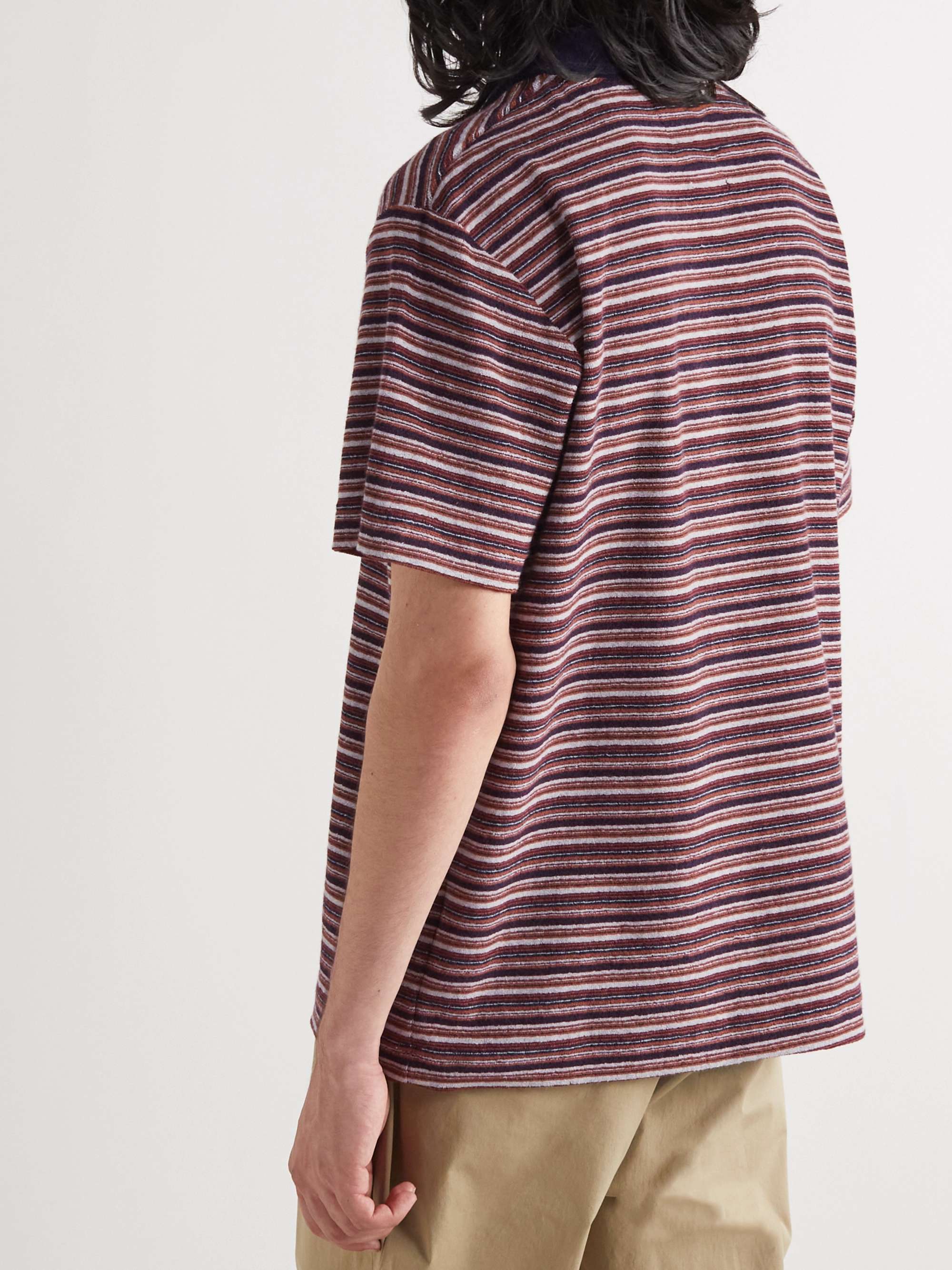 HOWLIN' Wild Thing Striped Cotton-Blend Terry Polo Shirt
