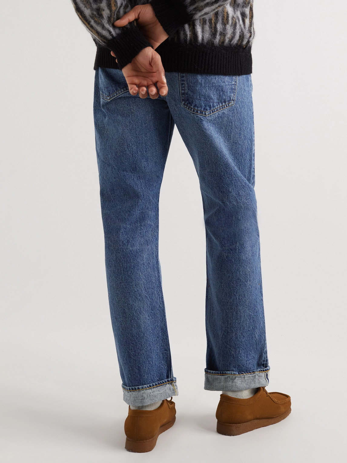 Shop Orslow 105 Straight-leg Selvedge Jeans In Blue
