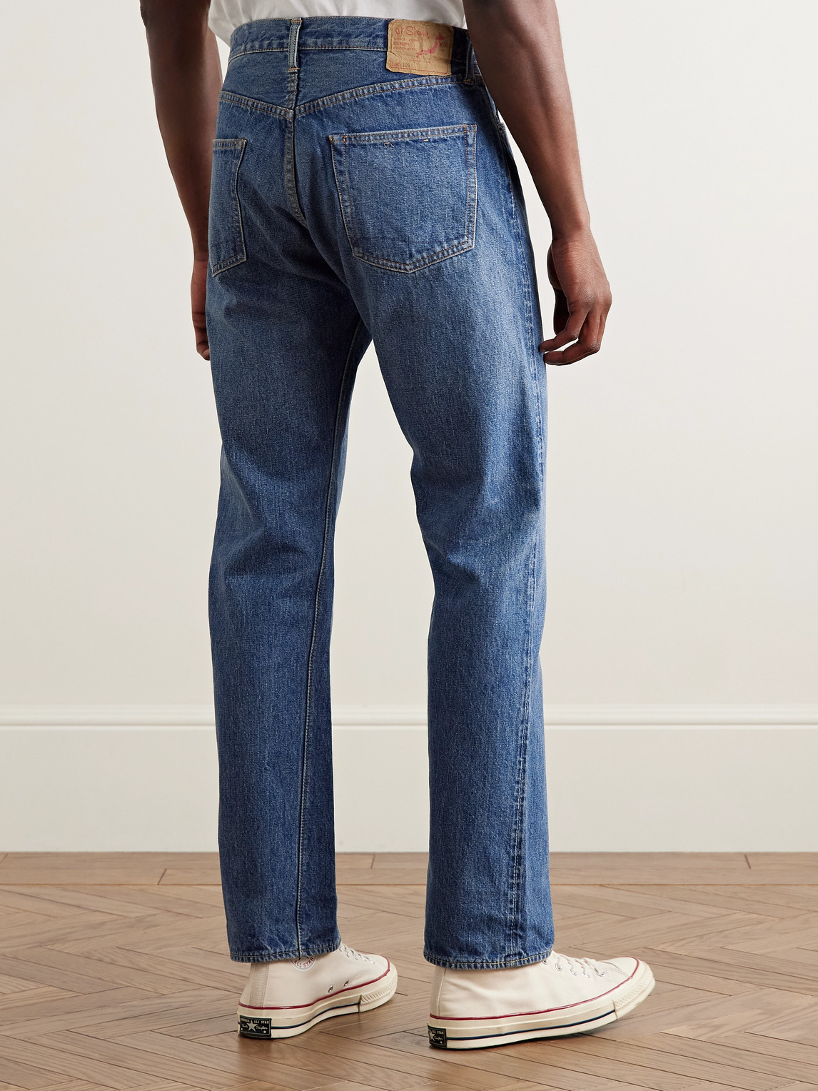 Shop Orslow 105 Straight-leg Selvedge Jeans In Blue